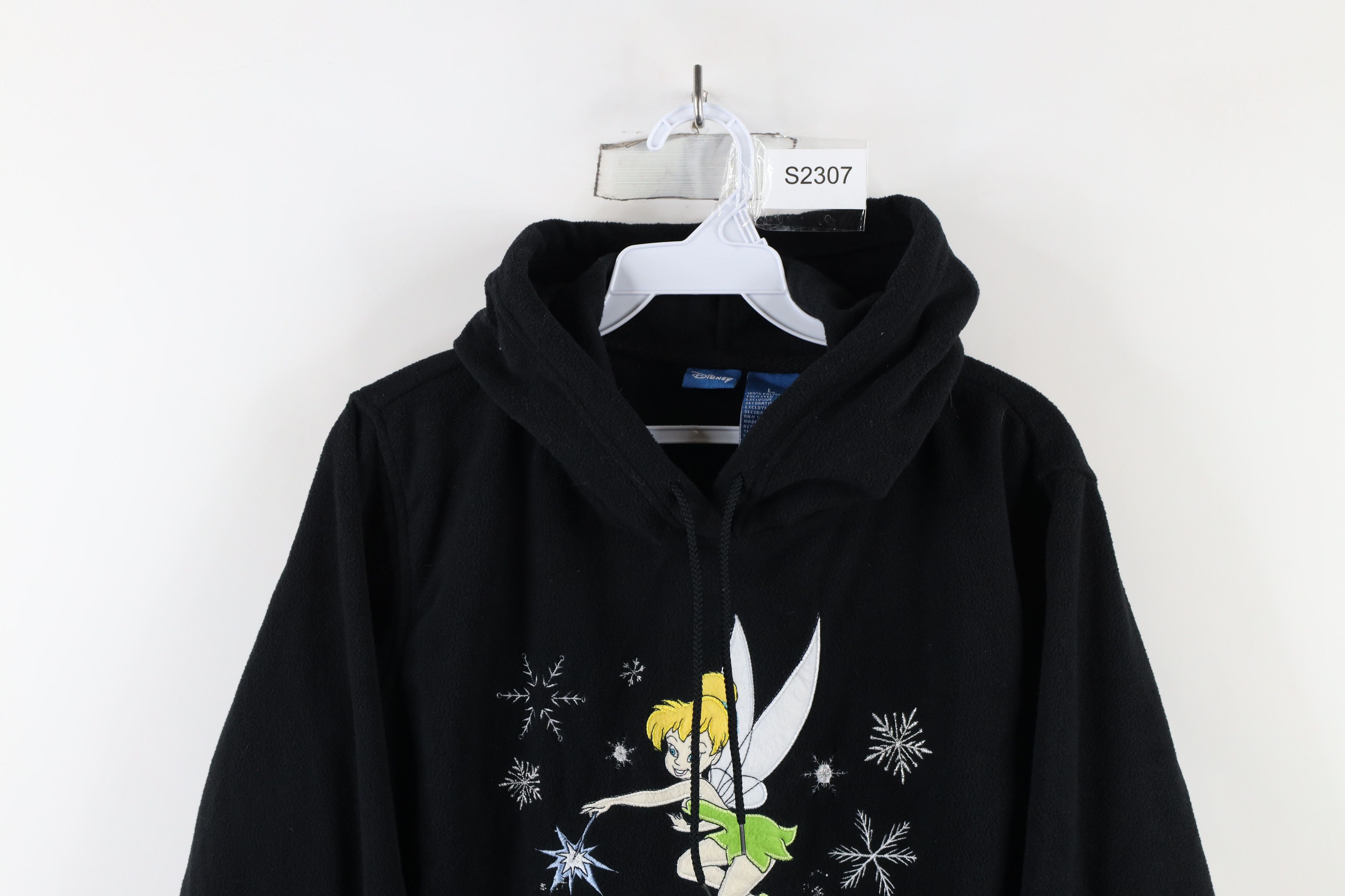 Disney × Vintage Vintage Disney Tinker Bell Snowflake Fleece Hoodie Black Size L / US 10 / IT 46 - 2 Thumbnail