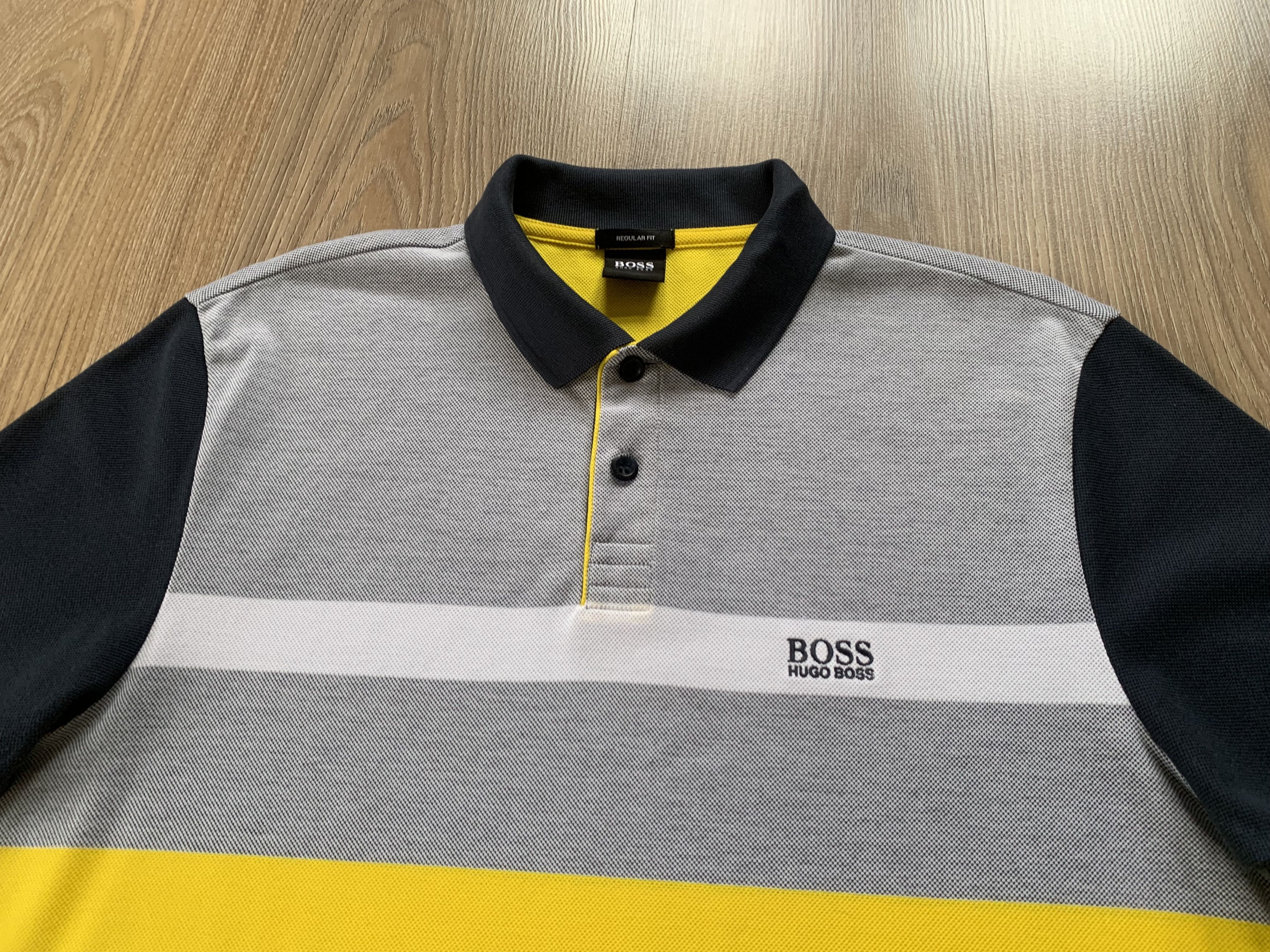 Hugo Boss Hugo Boss Mens Paddy Stripe Cotton Short Sleeve Polo Shirt Size US S / EU 44-46 / 1 - 4 Thumbnail