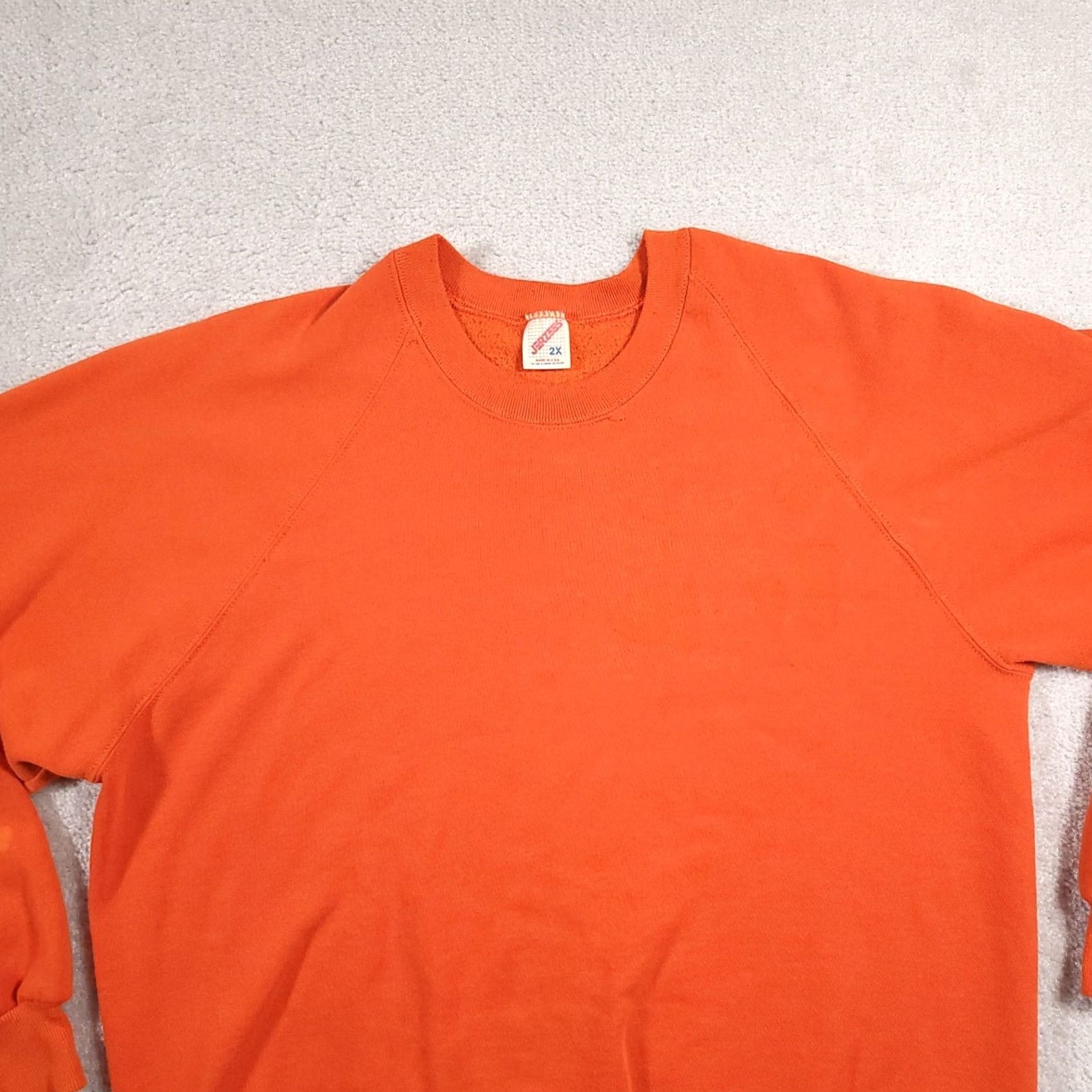 Jerzees VINTAGE JERZEES Orange Crewneck Sweatshirt Adult 2X Long Sleeve Sweatshirt Unisex Adults Mens Womens Orange Crewneck 2X Long Sleeve USA Pattern Solid Size US XXL / EU 58 / 5 - 3 Thumbnail