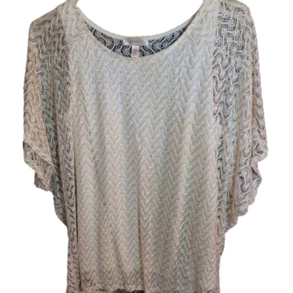Other Dressbarn , NWOT, Size 2x, sparkly layers, golden blouse Size XL / US 12-14 / IT 48-50 - 1 Thumbnail