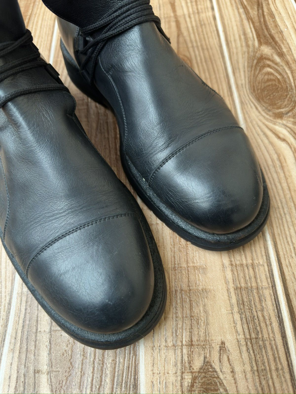 Emporio Armani Empirio Armani Leather Biker Lace Up Boots Like Rick Owens Size US 10 / EU 43 - 4 Thumbnail