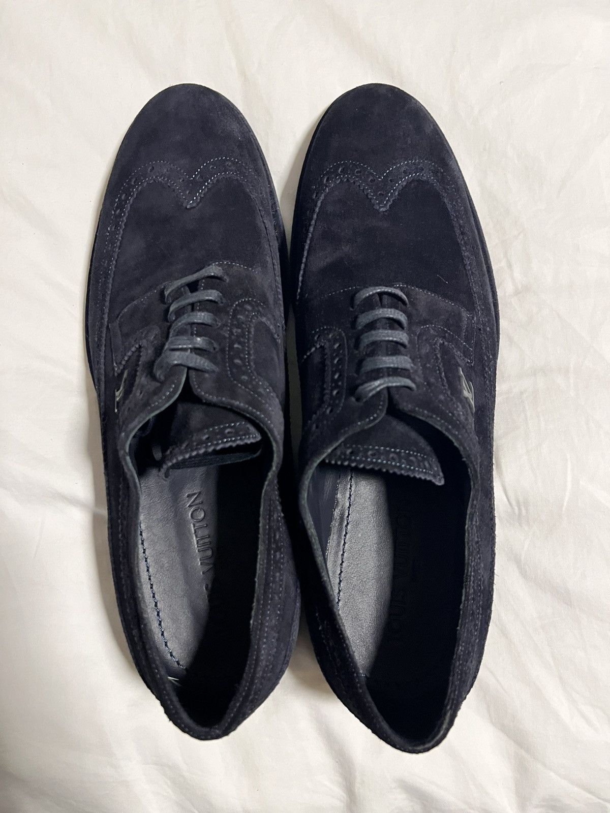 Louis Vuitton Louis Vuitton Dark Blue Suede Derby Dress Shoes Size 10USMen Size US 10 / EU 43 - 3 Thumbnail