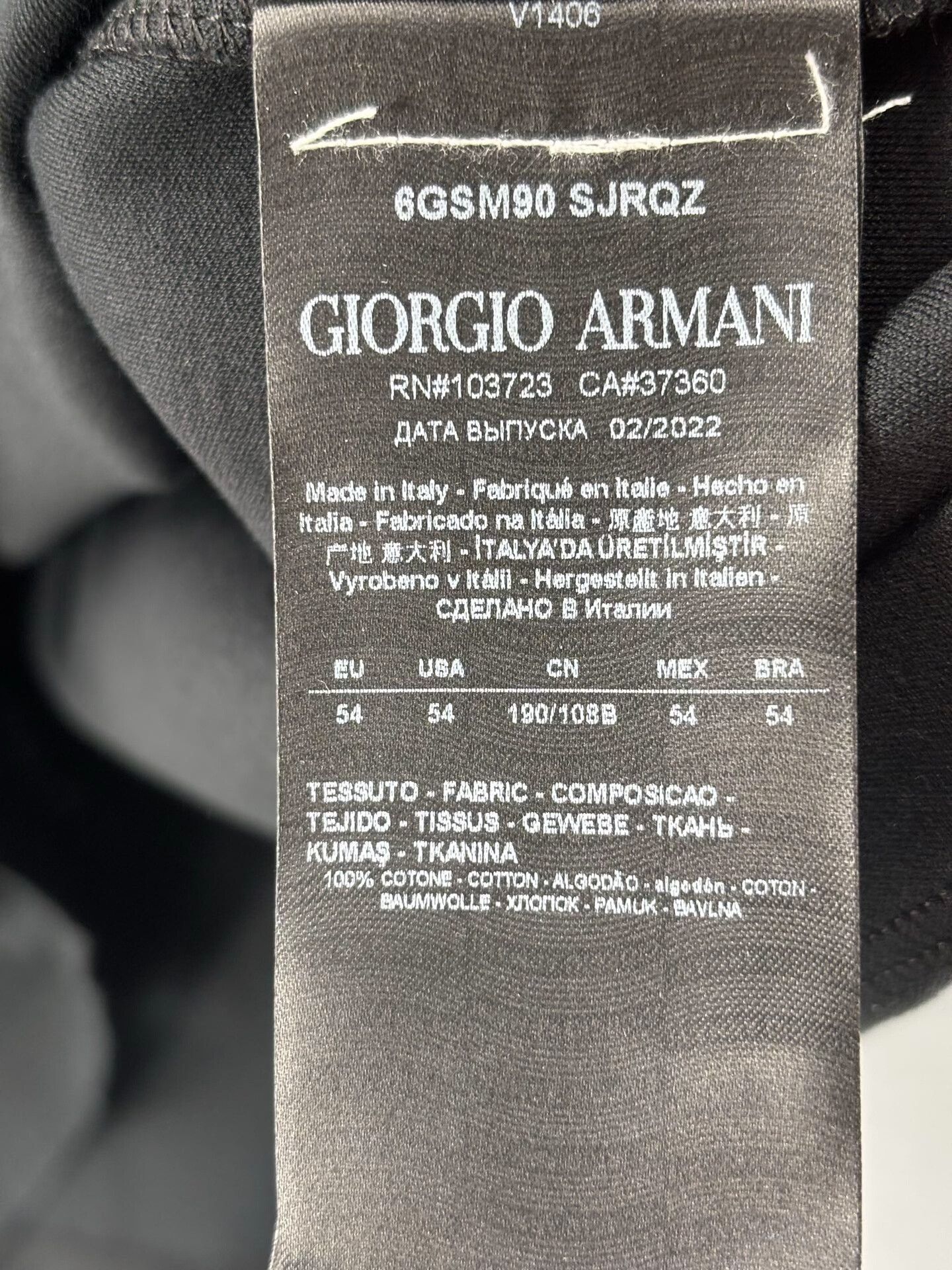 Emporio Armani giorgio armani men's t-shirt in black Size US L / EU 52-54 / 3 - 5 Thumbnail