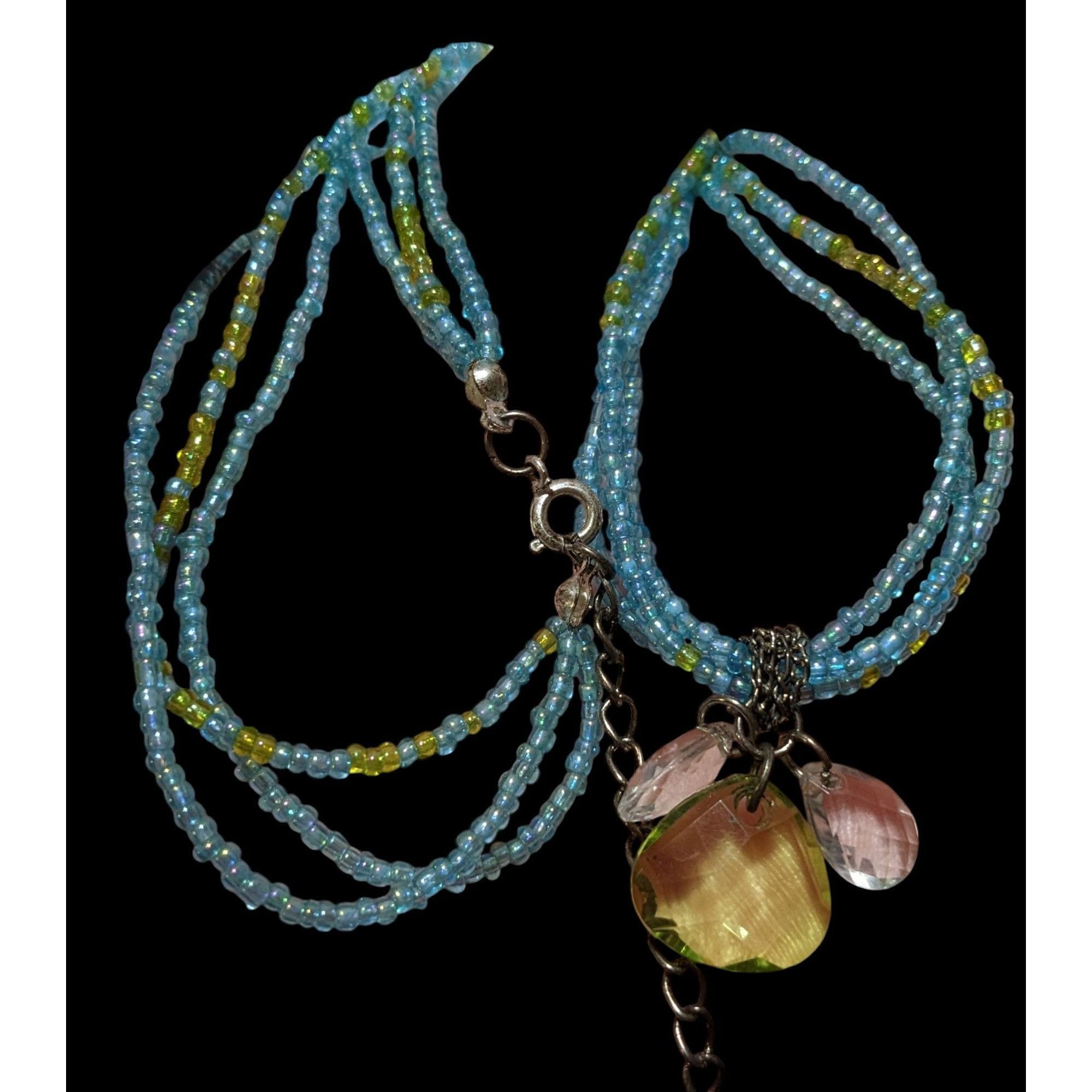 Other Handmade 90s Blue And Green Glass Necklace Size ONE SIZE - 4 Thumbnail