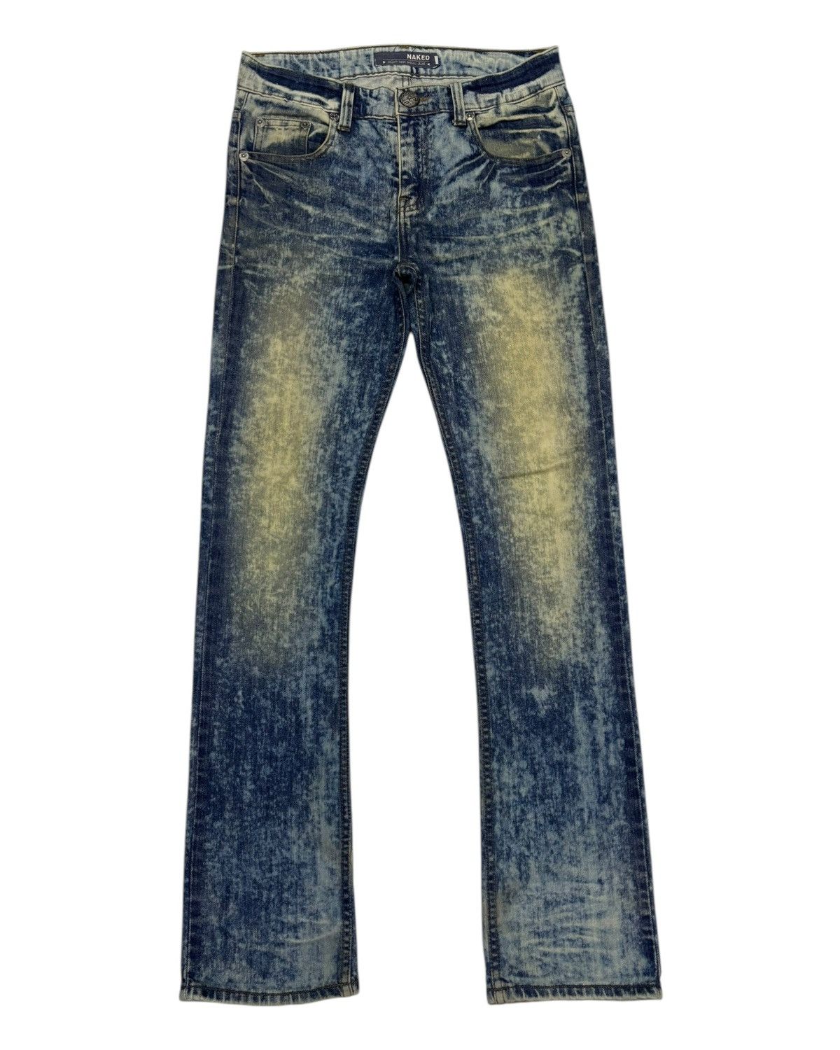 If Six Was Nine OG🔥NAKED JEANS BLEACH ROCKSTAR SLIM FLARE DENIM JEANS Size US 31 - 7 Thumbnail