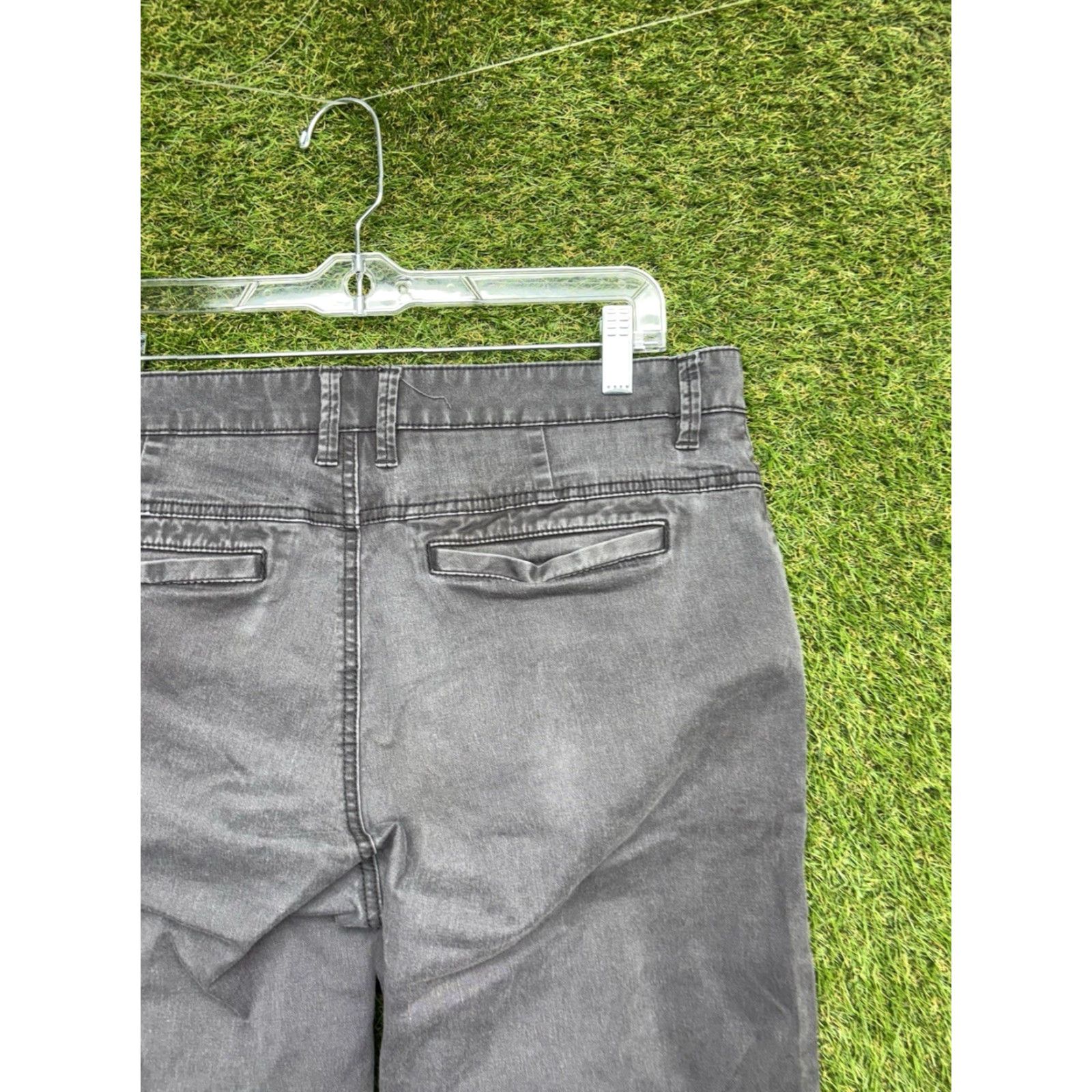 Vintage American Tall Pants Mens 34x36 Chino Tapered Fit Grey Performance Stretch Casual Size US 34 / EU 50 - 3 Thumbnail