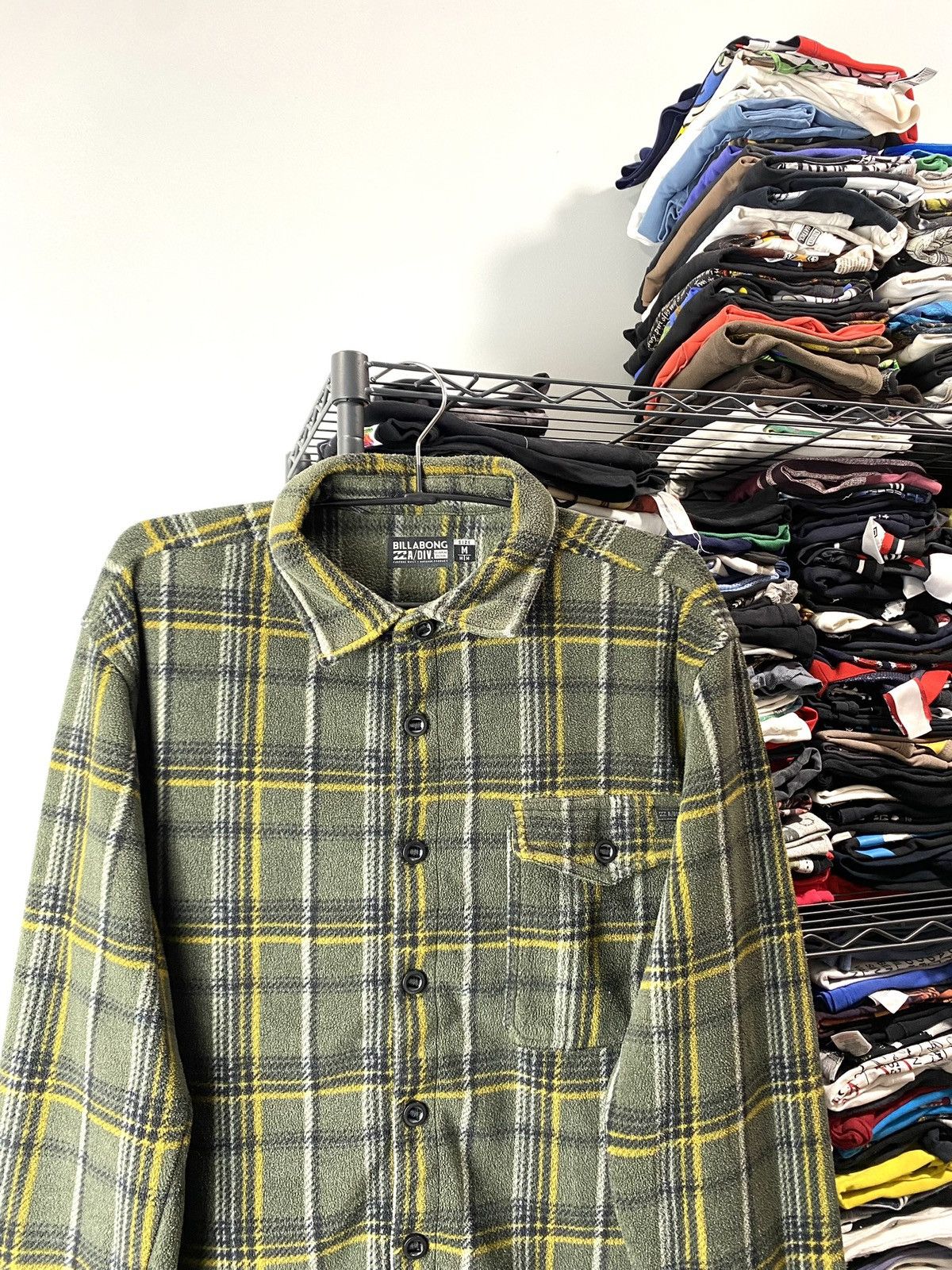 Billabong Vintage 00s Billabong Surf Fleece Flannel Shirt Stussy Size US M / EU 48-50 / 2 - 2 Thumbnail