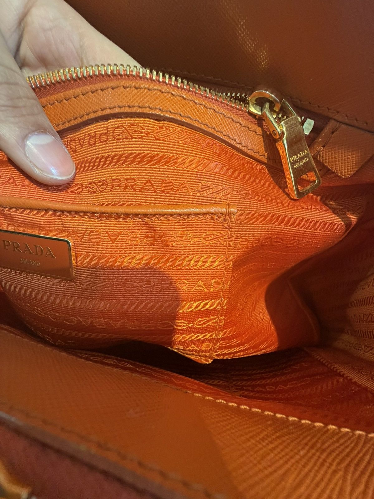 Prada Prada Galleria Saffiano Leather Tote – Papaya ✨ Size ONE SIZE - 15 Thumbnail