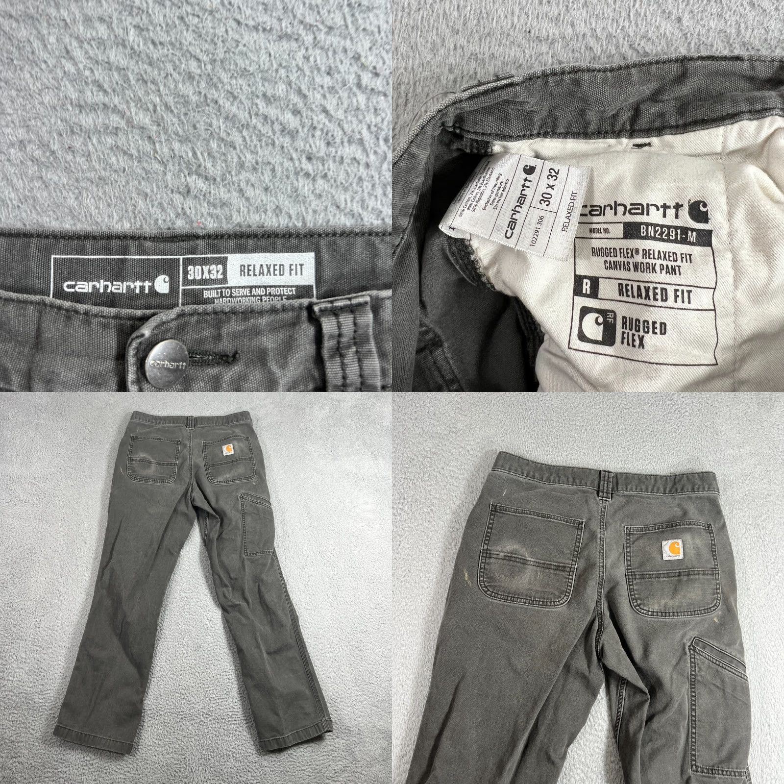 Carhartt VINTAGE Carhartt Cargo Pants Men 30x30 Gray Relaxed Fit Canvas Workwear 90s Size US 30 / EU 46 - 8 Thumbnail