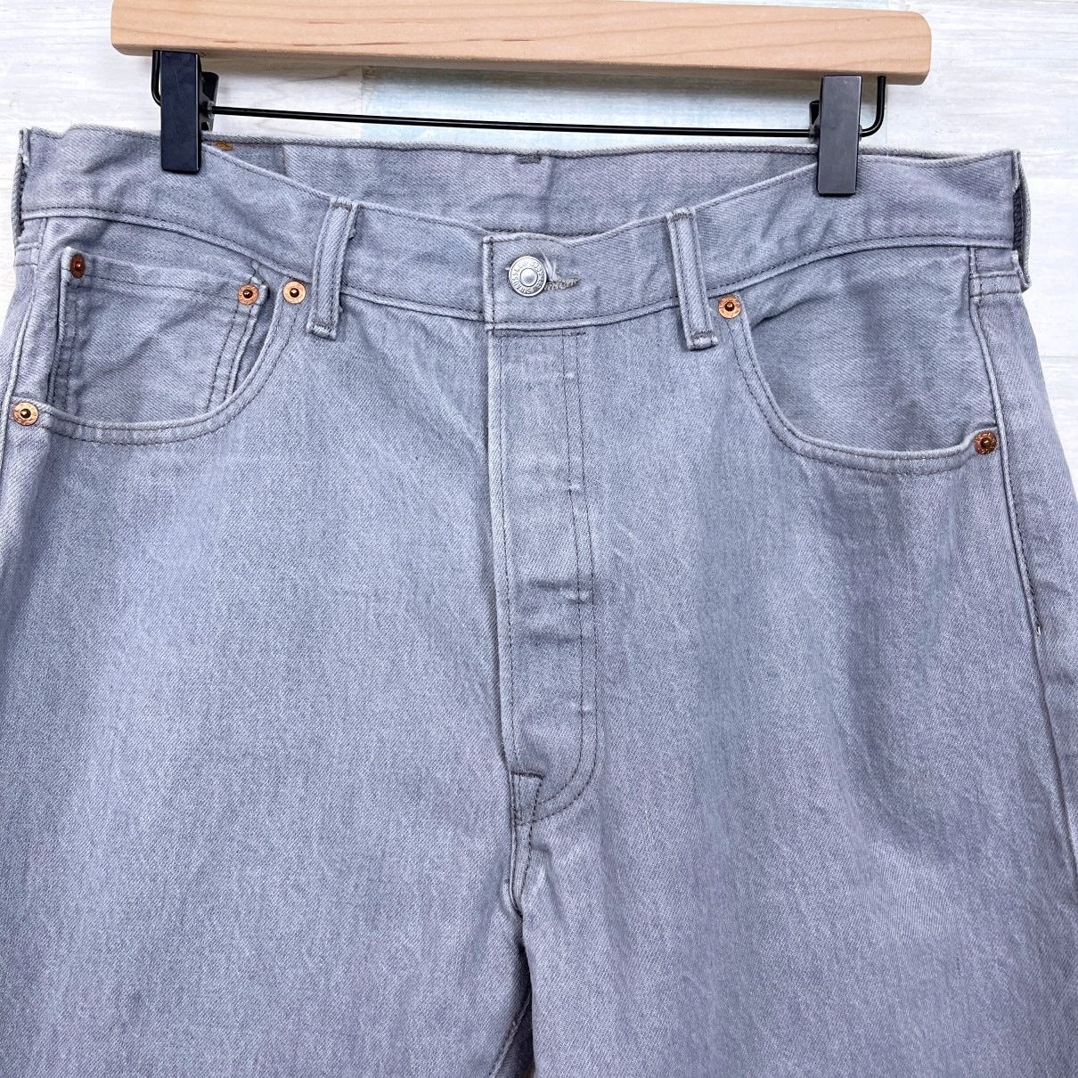 Levi's Levis 501 XX Straight Jeans Gray Button Fly Rigid Mens 34x32 Size US 34 / EU 50 - 2 Thumbnail