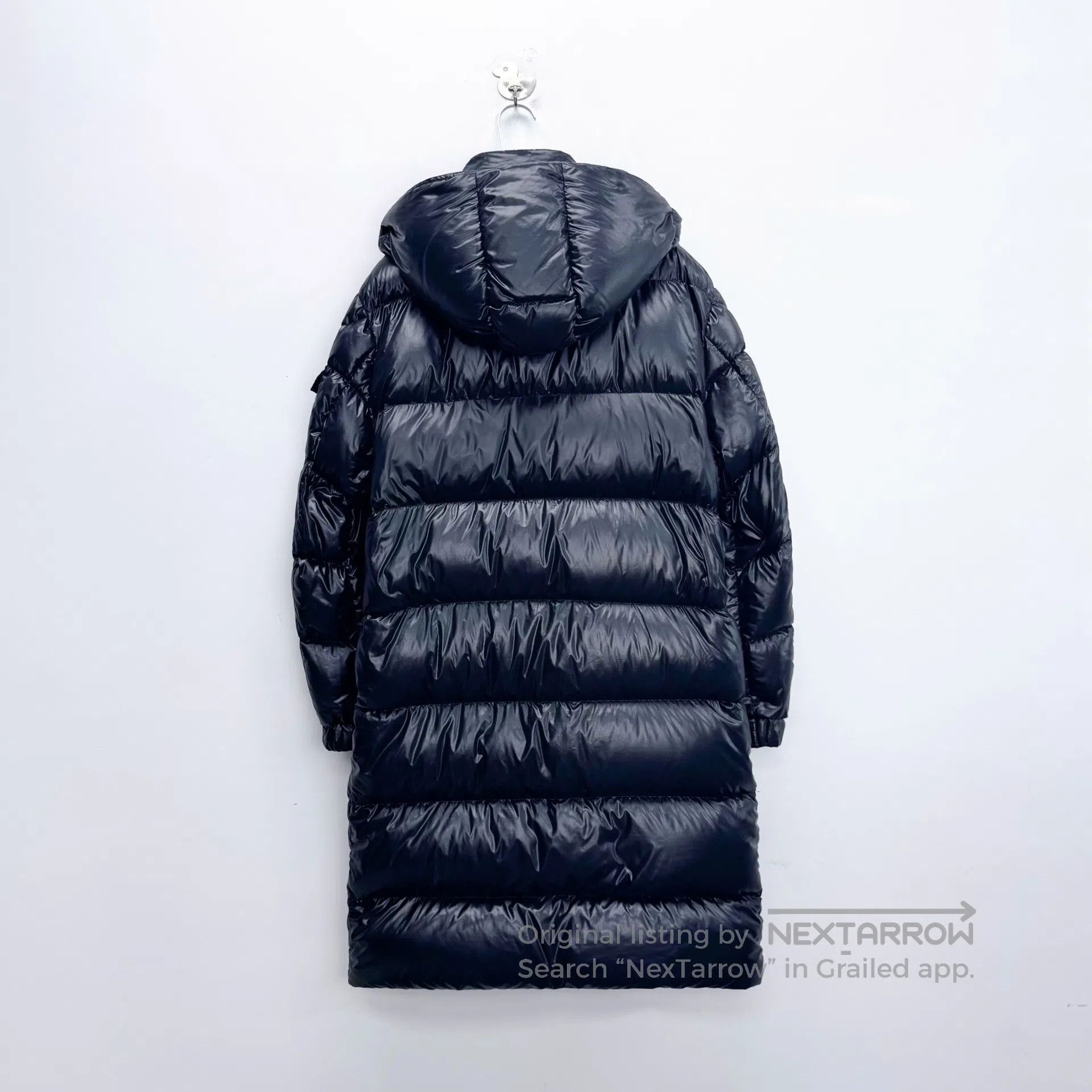 Moncler Moncler Black Glossy Waterproof Zip-Up Hooded Logo Long Do Size US XL / EU 56 / 4 - 2 Thumbnail