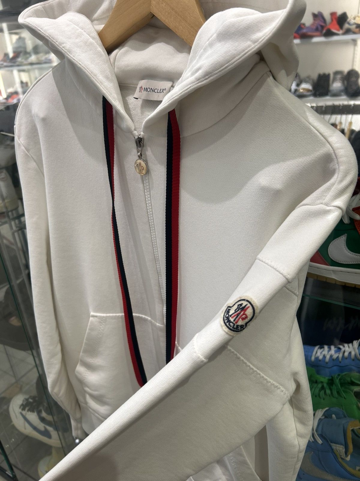 Moncler Moncler zip up hoodie white red Size US M / EU 48-50 / 2 - 2 Thumbnail