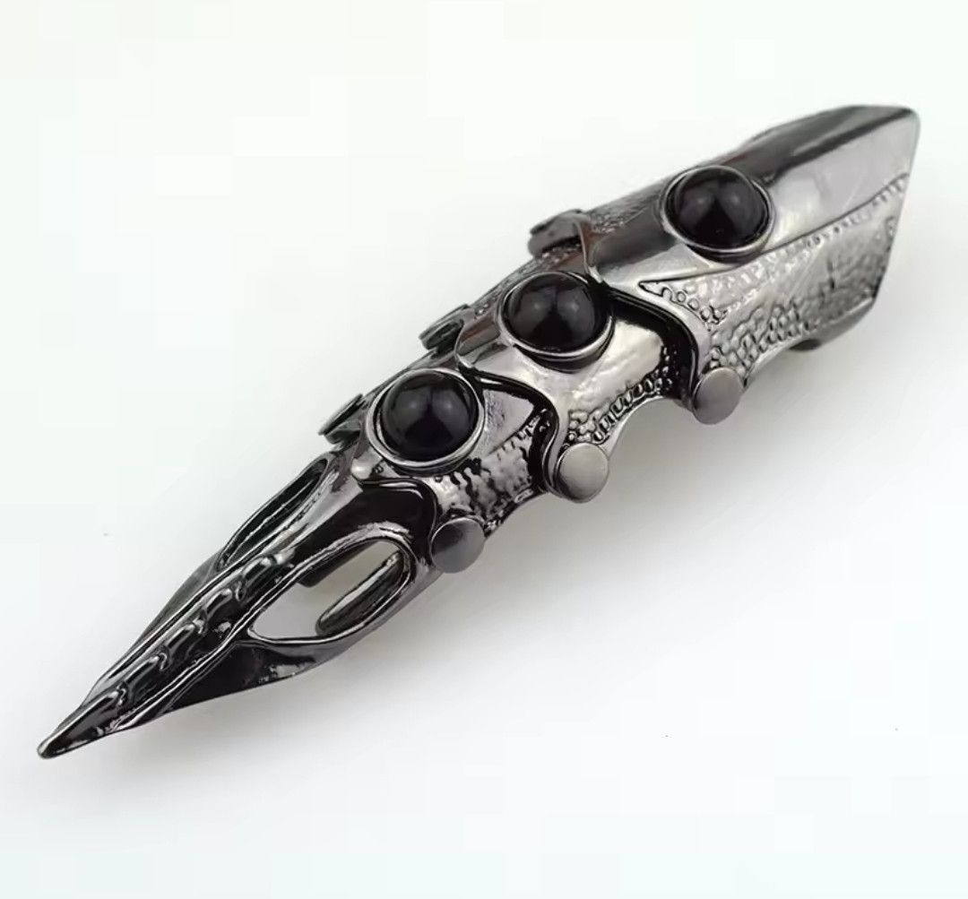 Vintage Dragon Finger Ring Skull Long Ring Size ONE SIZE - 1 Thumbnail