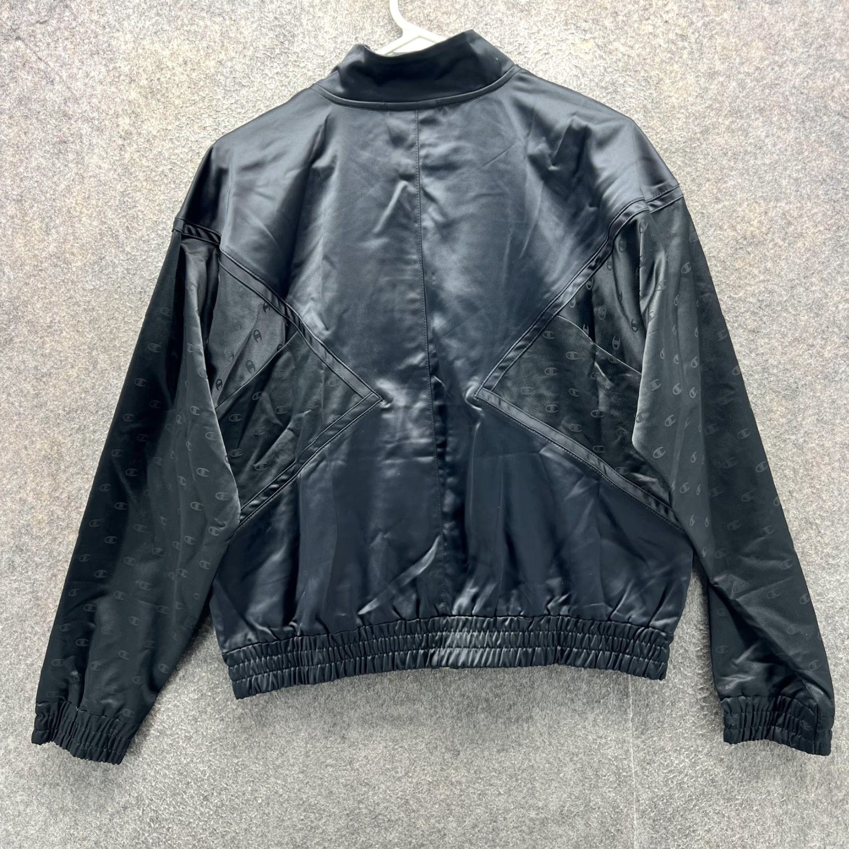 Champion Champion Track Jacket Womens Large Black Full Zip Monogram Logo Lined Athletic Womens Size L / US 10 / IT 46 - 7 Thumbnail