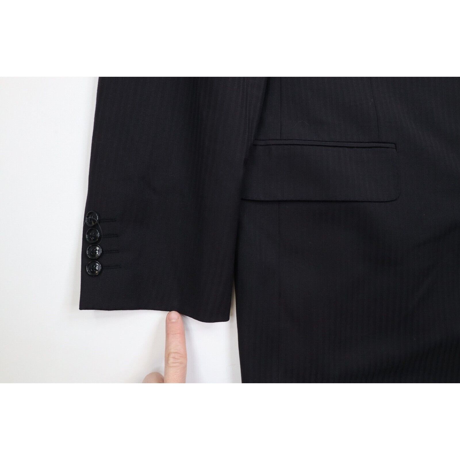 Vintage Vintage Streetwear Super 130s Wool 2 Piece Striped Suit Size 42R - 5 Thumbnail