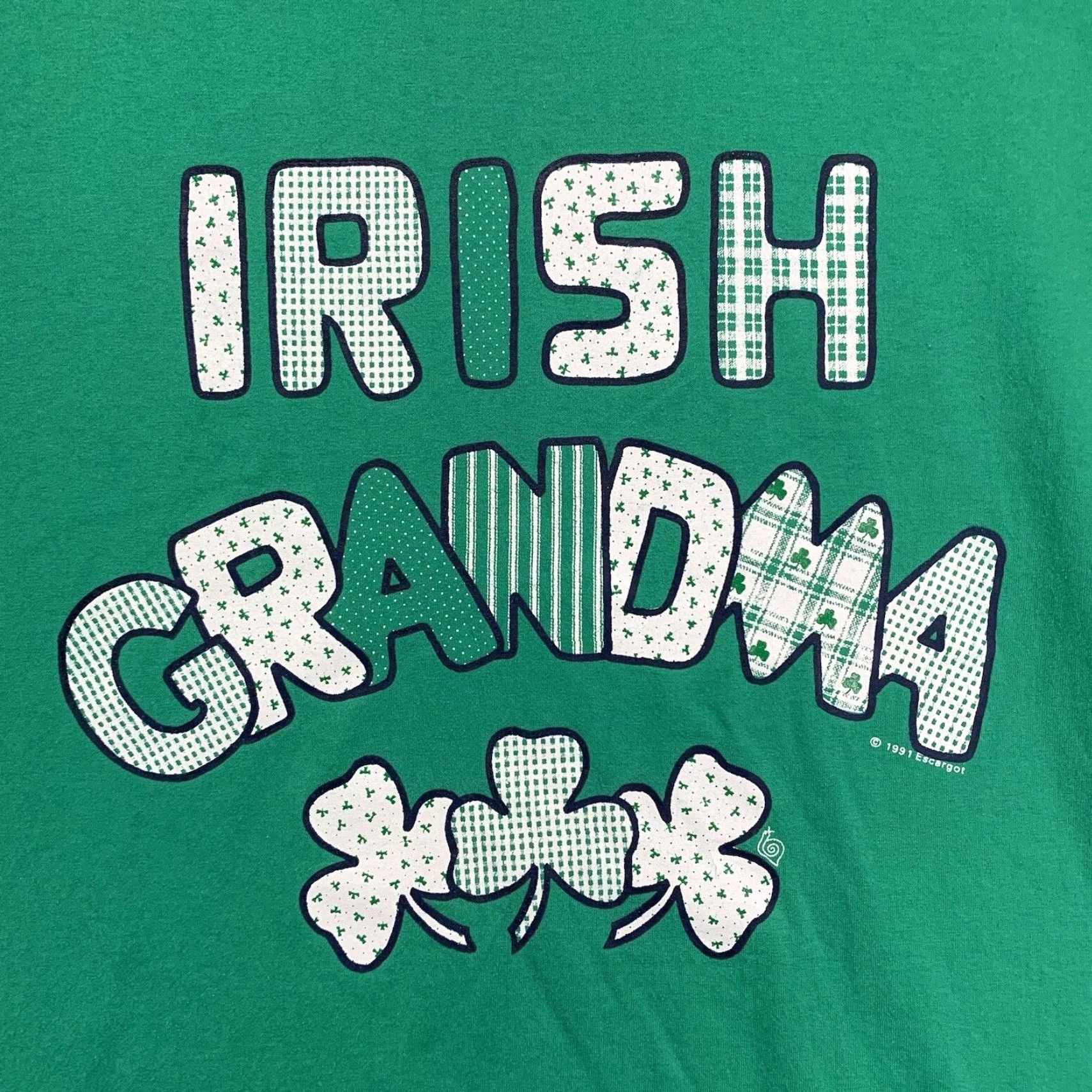 Hanes VINTAGE Hanes Unisex T-Shirt XL Green 90s Funny Irish Grandma Graphic Print Crew Neck All Seasons Size US XL / EU 56 / 4 - 2 Thumbnail