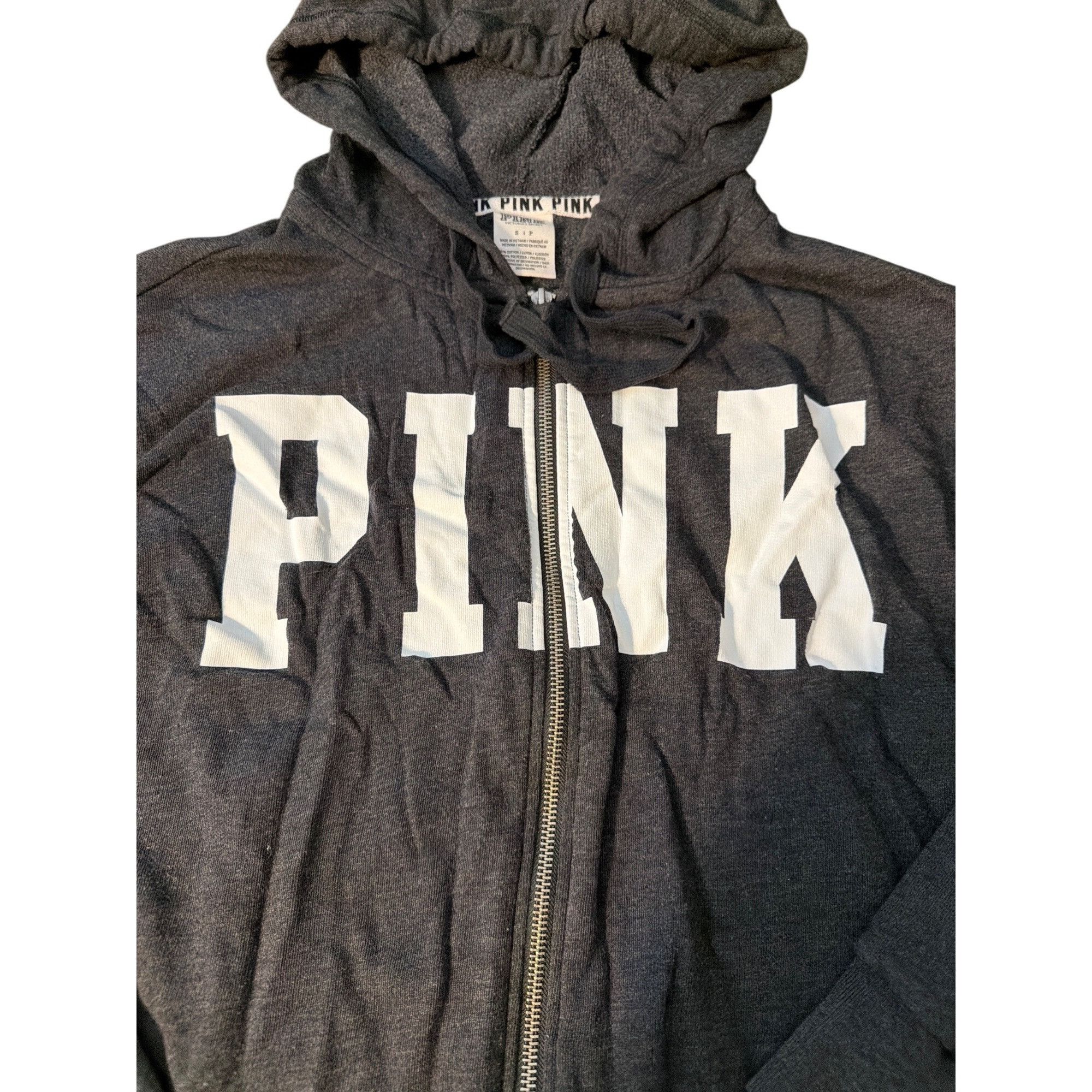 Victoria's Secret Victoria's Secret PINK Full Zip Hoodie Charcoal Gray Front S Size S / US 4 / IT 40 - 3 Thumbnail