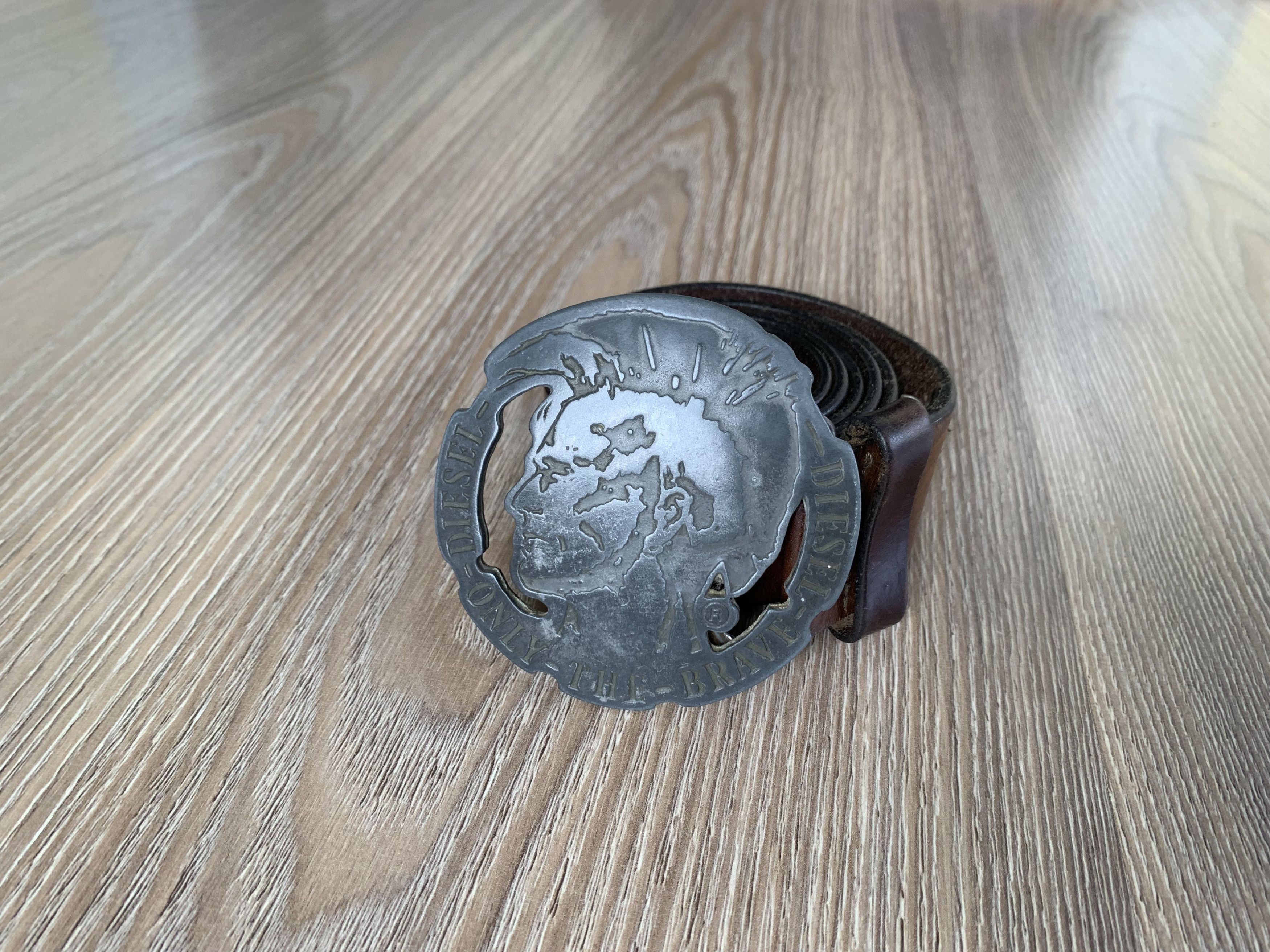 Diesel × Vintage Diesel Vintage Big Circle Buckle Leaher Belt Size ONE SIZE - 1 Thumbnail