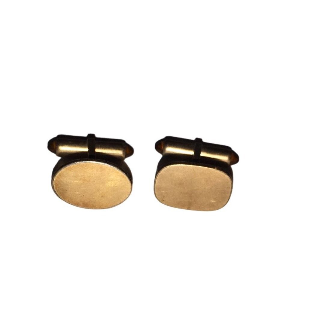 Other Vintage Men's Gold Tone/Bronze Oval Shaped Cuff Links Size ONE SIZE - 2 Thumbnail
