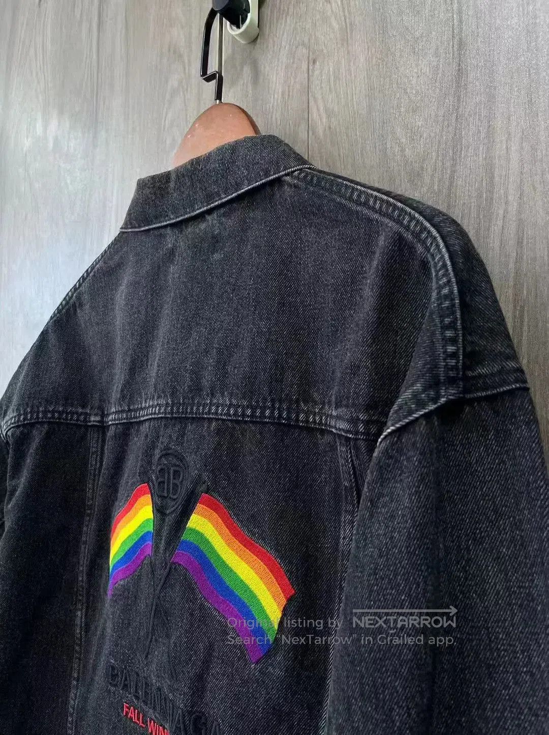 Balenciaga Balenciaga Embroidered Flag Denim Jacket. Size US M / EU 48-50 / 2 - 7 Thumbnail