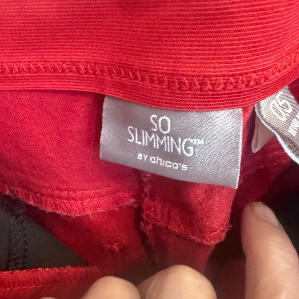 Chicos Women's Chico's red So Slimming Pants Size 0.5 Red Size 28" / US 6 / IT 42 - 5 Thumbnail