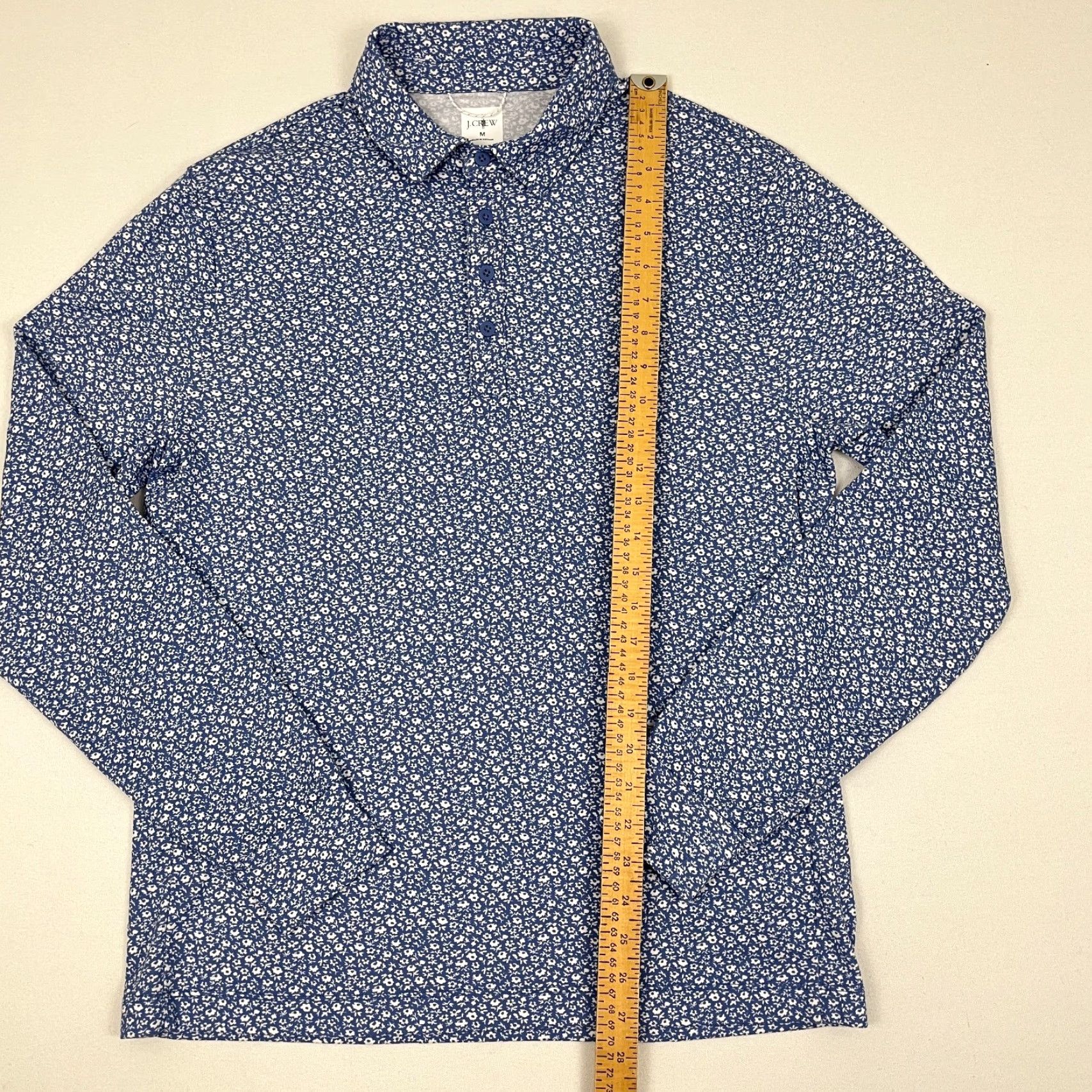 J.Crew J. Crew Oarsman Polo Shirt Mens M Blue White Floral Spring Field Stretch BZ030 Polo Shirt Mens Blue Floral Spring Field Stretch BZ030 Size US M / EU 48-50 / 2 - 5 Thumbnail
