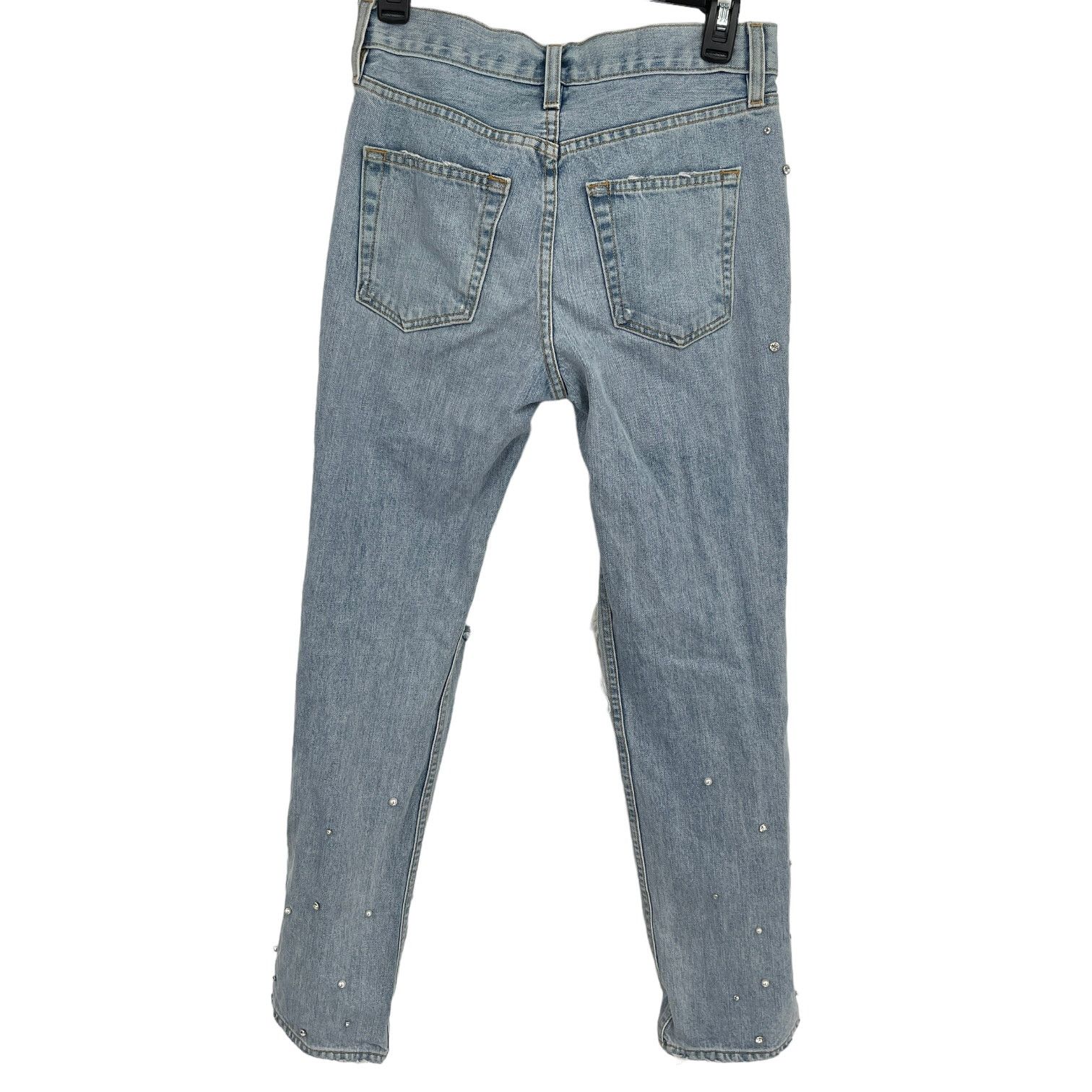 Jonathan Simkhai Jonathan Simkhai Distressed Studded Pearl Boyfriend Jeans 24 Size 24" / US 00 / IT 34 - 8 Thumbnail