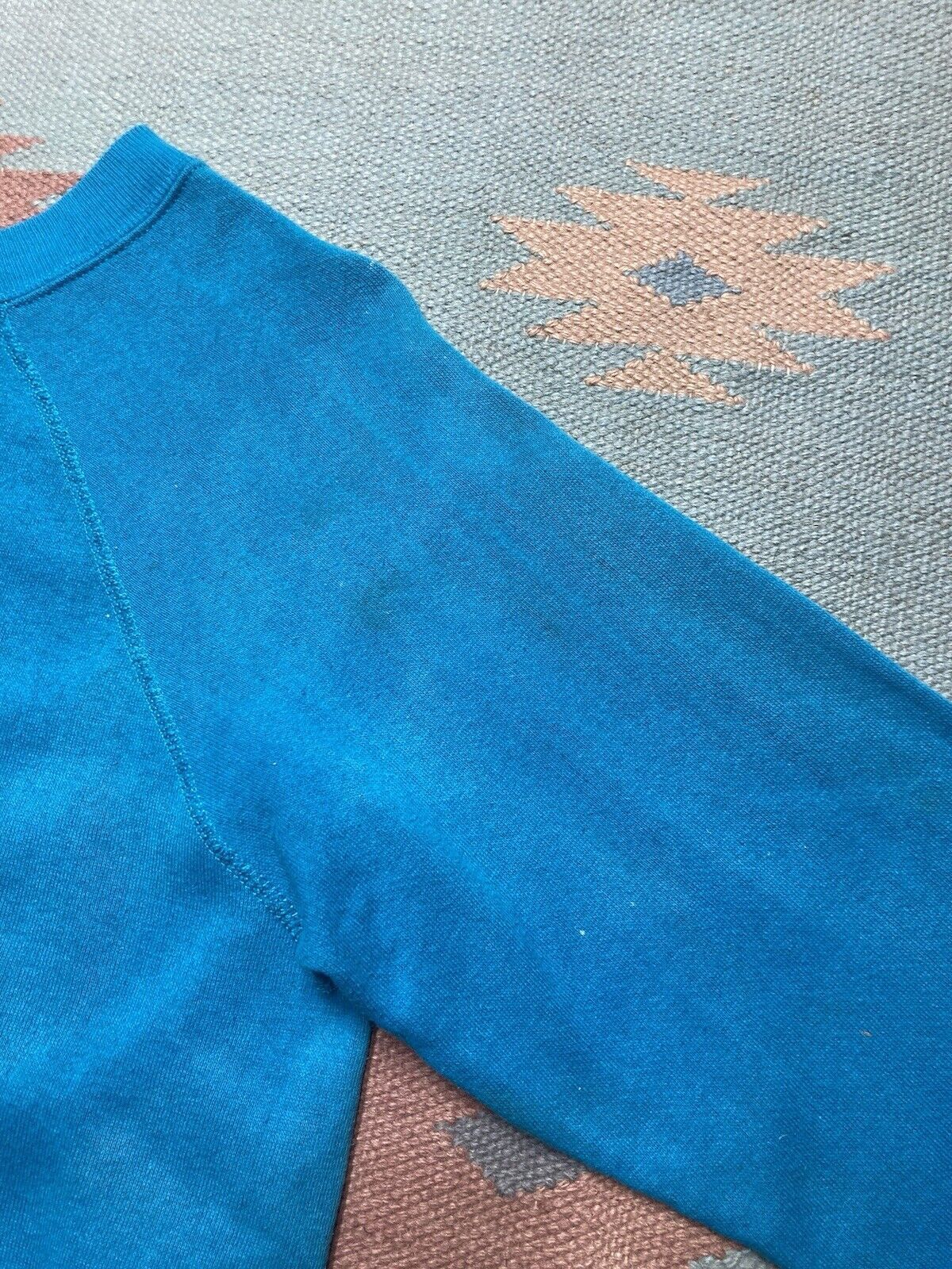 Vintage Vtg 70s crewneck sweatshirt blank teal blue sun faded medium Size US M / EU 48-50 / 2 - 3 Thumbnail