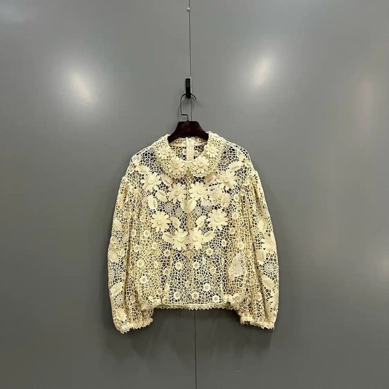 Valentino Valentino Beige Cotton Long Sleeve Top 0089 Size ONE SIZE - 1 Thumbnail