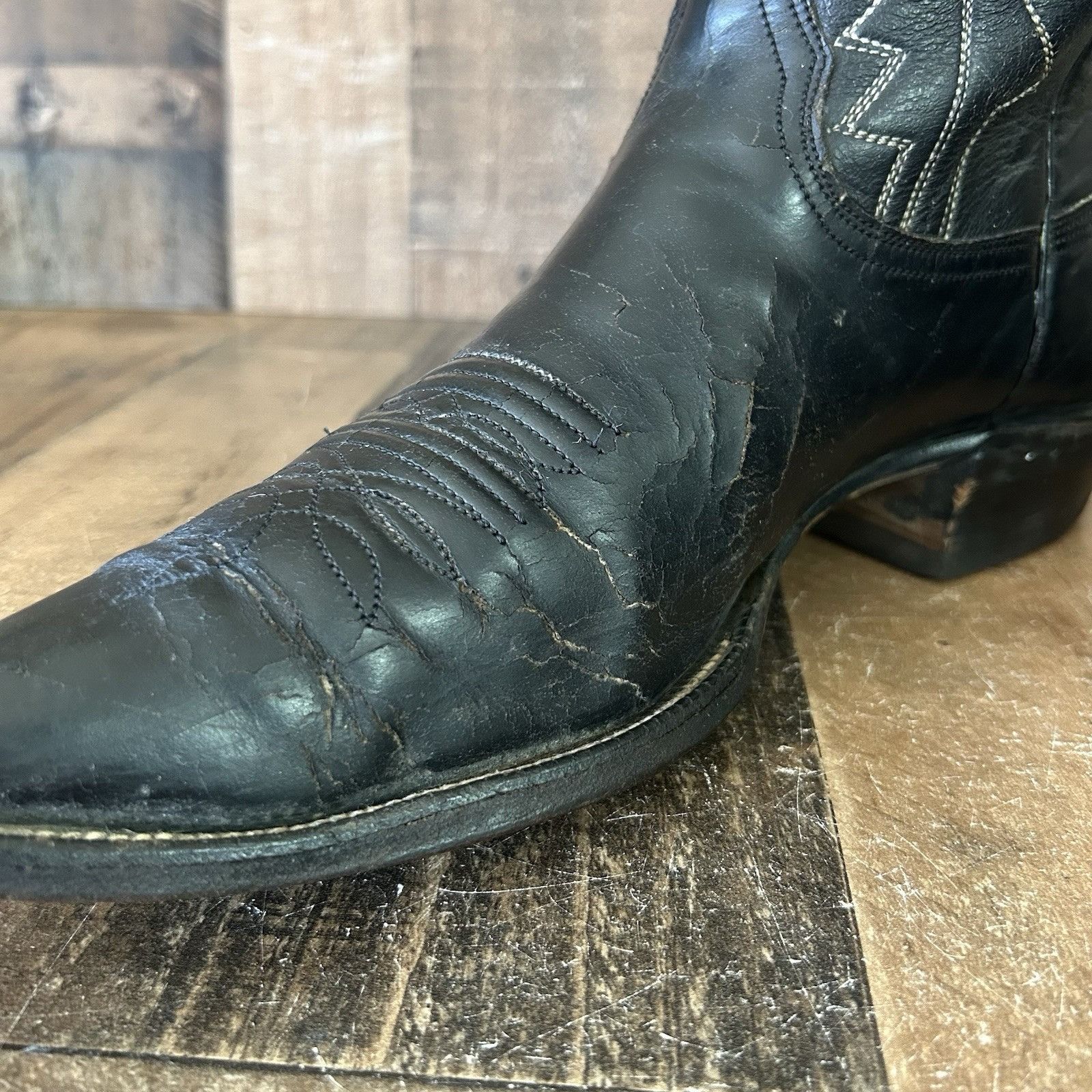 Nocona Boots Nocona Vintage Black Western Cowboy Boots Mens 13 A Size US 13 / EU 46 - 7 Thumbnail