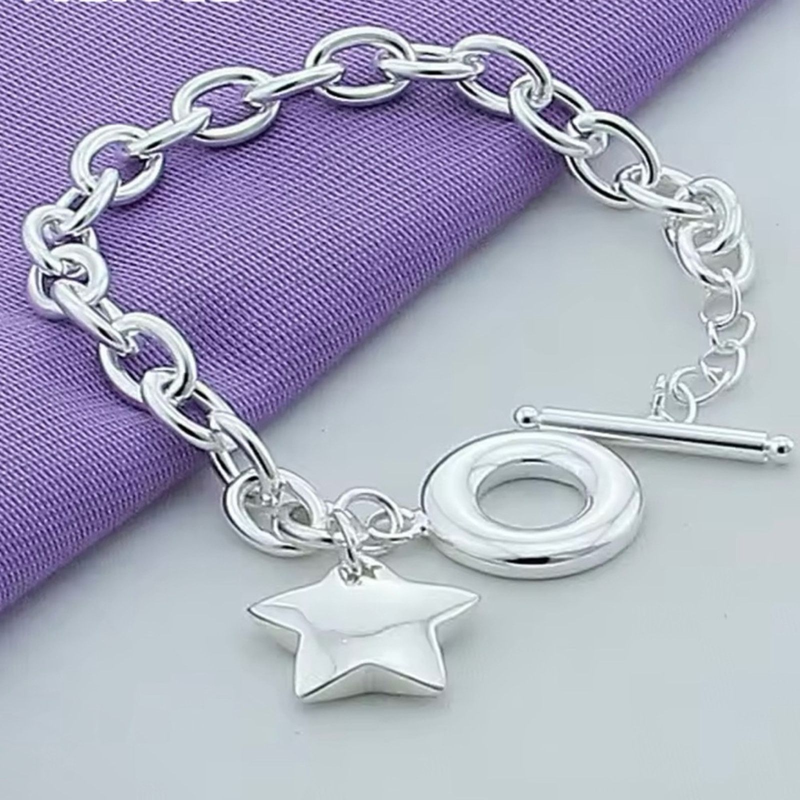 Other Sterling Silver Plated Star Chain Bracelet Size ONE SIZE - 1 Thumbnail
