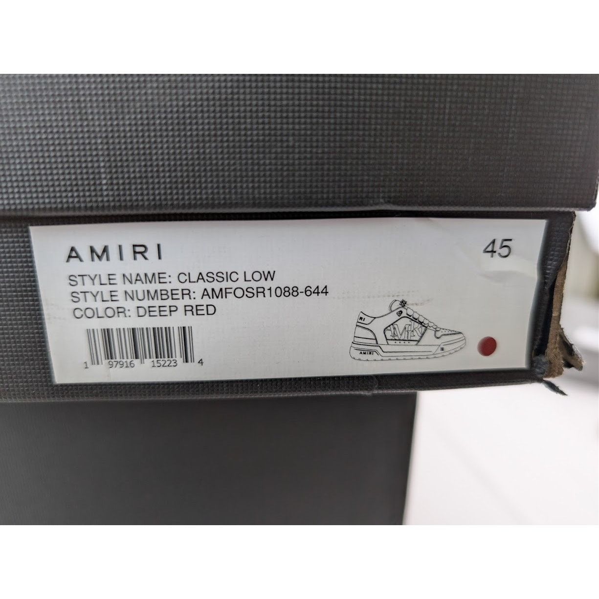 Amiri o1rshd1 Classic Low-Top Sneakers in Deep Red Size US 12 / EU 45 - 21 Thumbnail