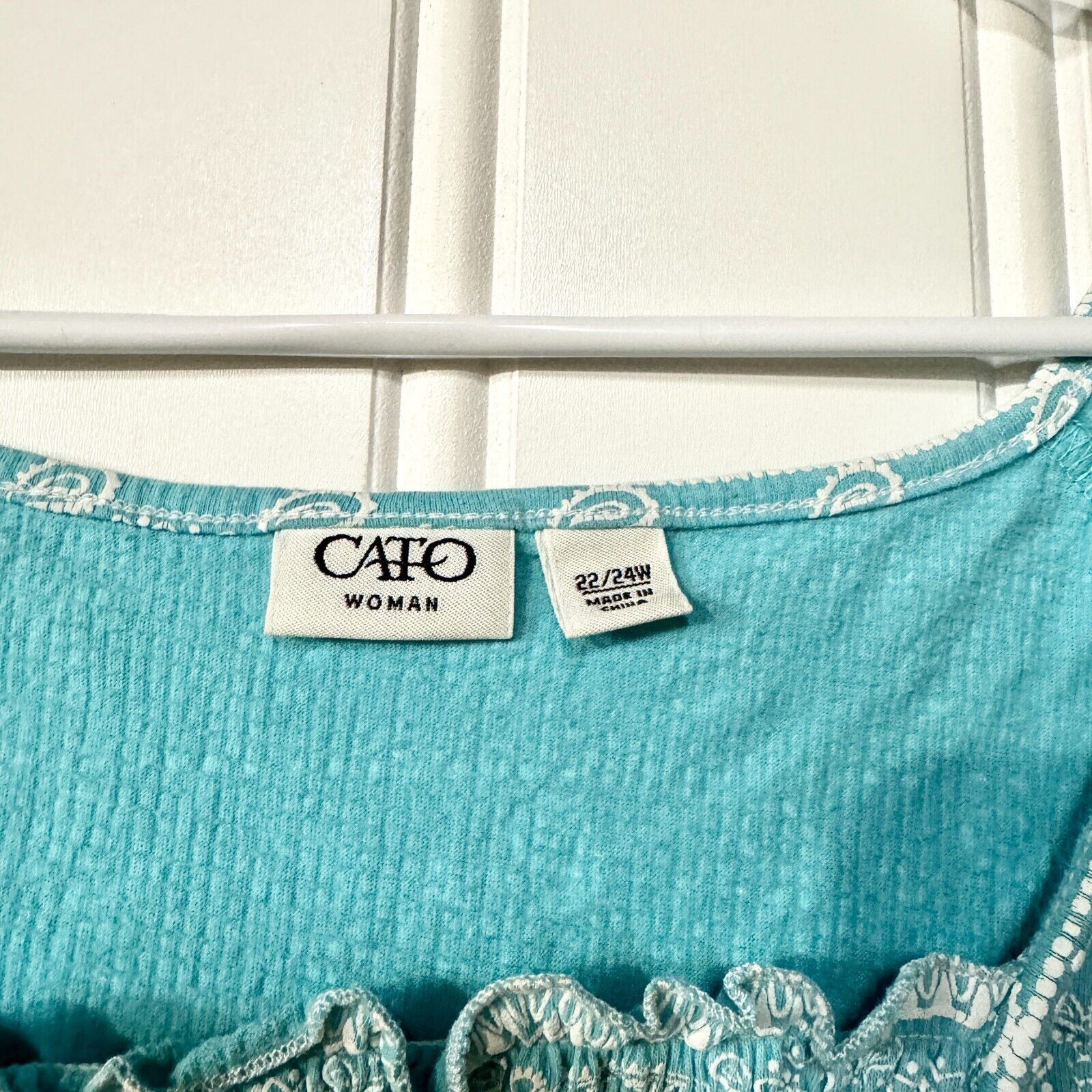 Other Cato Shirt Embroidered Short Sleeve Squared Neck Size 22/24W Size 3XL / US 20-22 - 2 Thumbnail