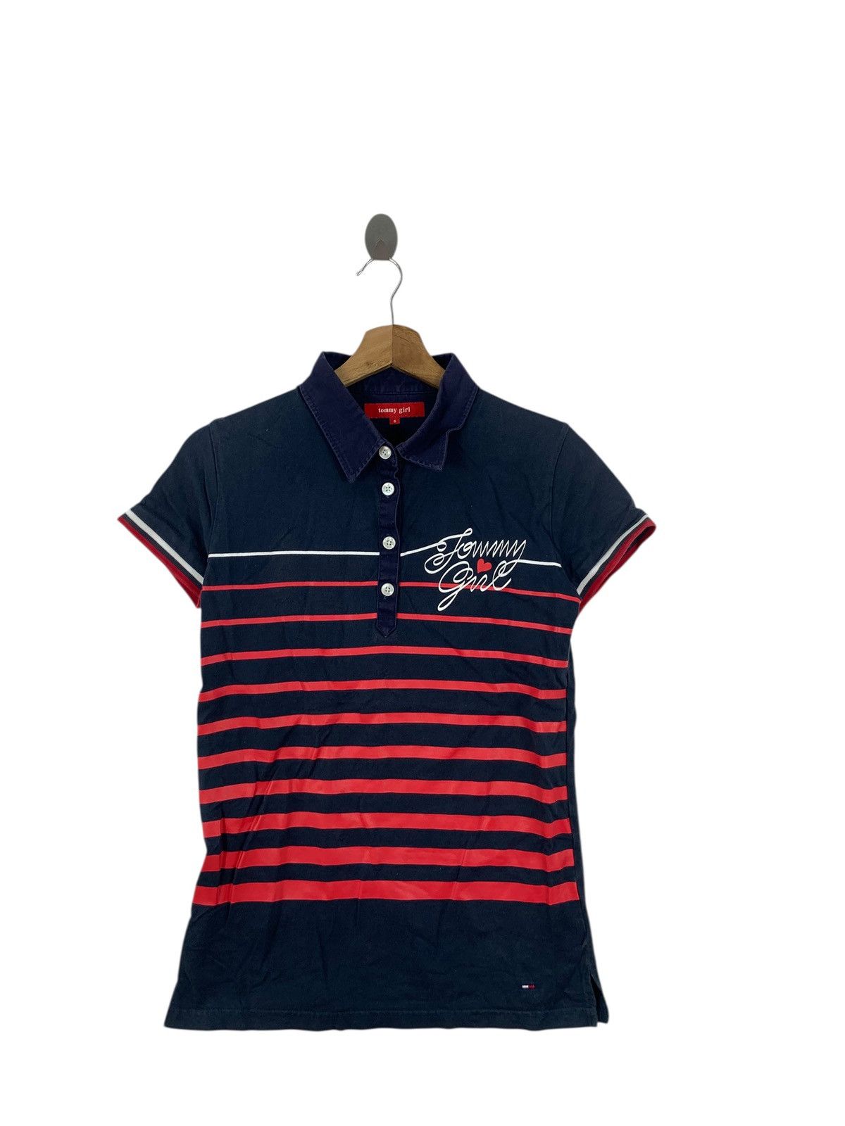 Tommy Hilfiger Vintage TOMMY HILFIGER USA Striped Slim Fit Polo Tee Shirt Size S / US 4 / IT 40 - 3 Thumbnail