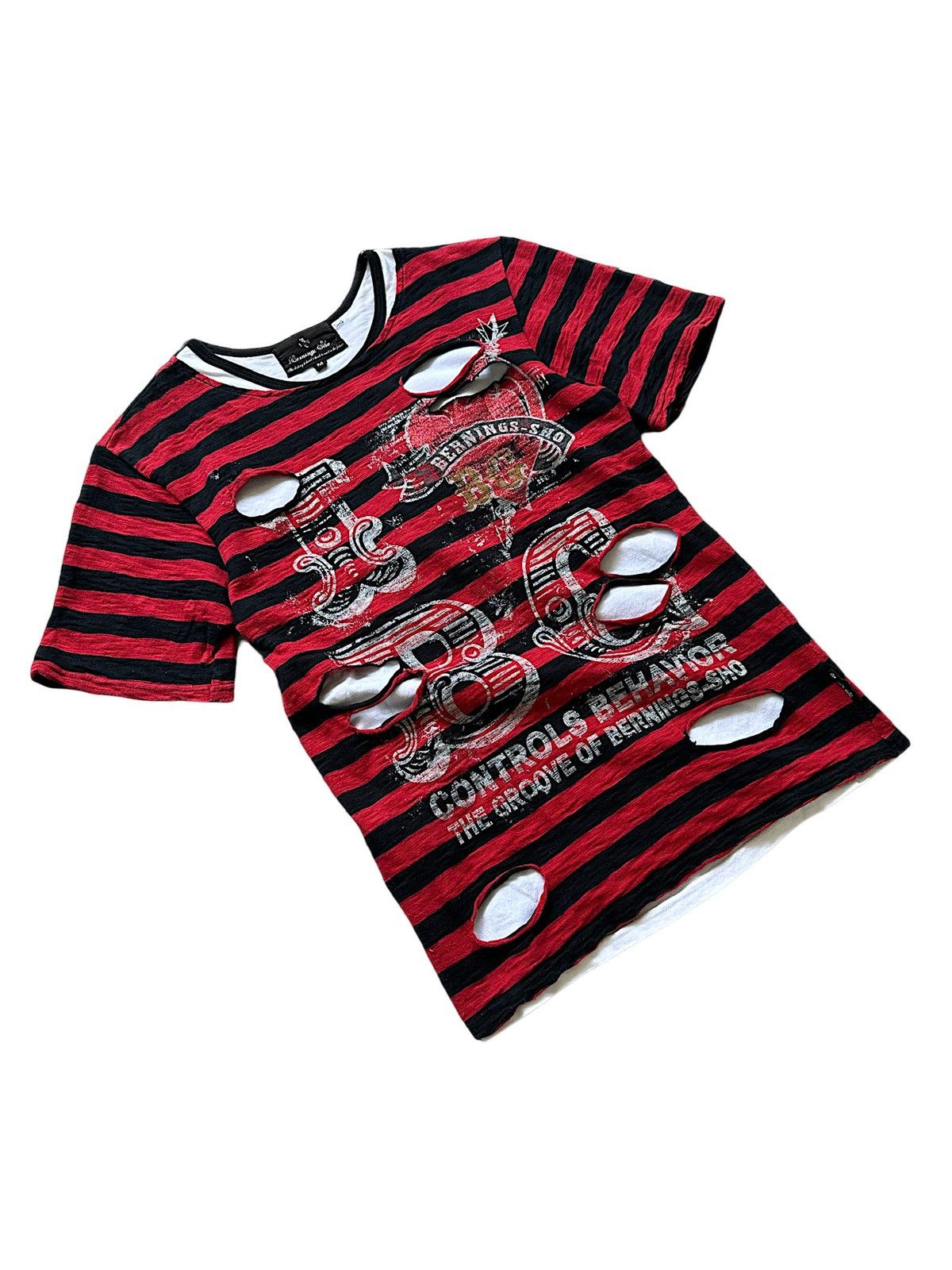 BERNINGS SHO 00's Bernings Sho distressed gothic vkei punk tee Size US M / EU 48-50 / 2 - 2 Thumbnail