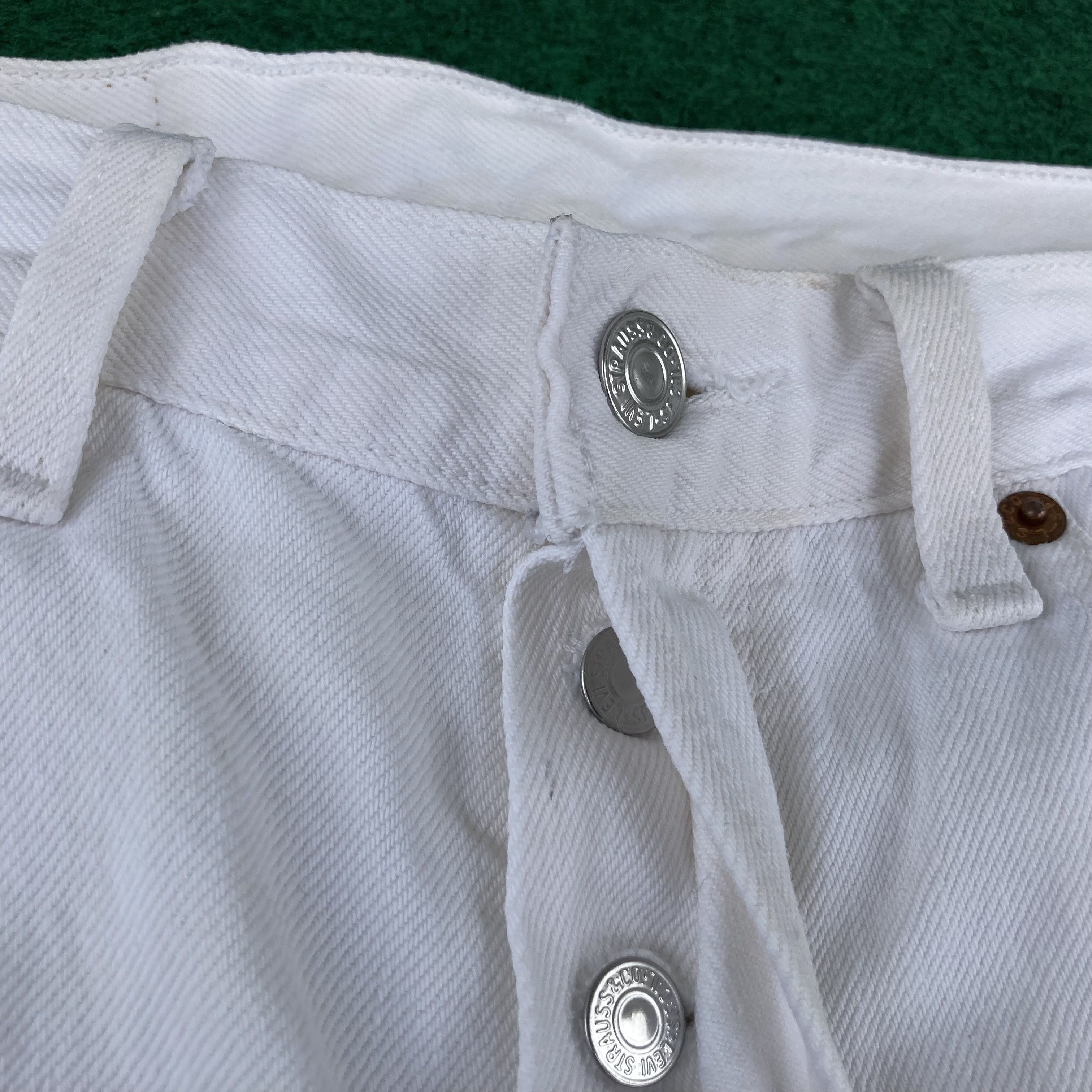 Levi's × Vintage Vtg Levis 501 Distressed Ripped Sz 29 White Grunge Jeans Size US 29 - 4 Thumbnail