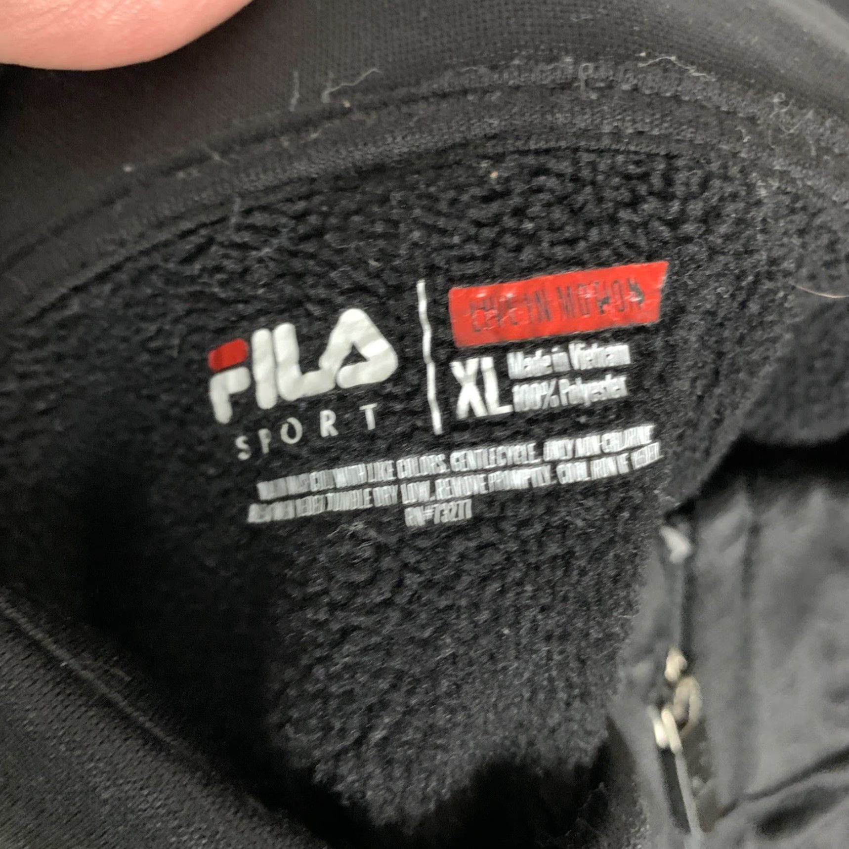 Fila VINTAGE XL Fila Sport Men's Black Fleece Lined Activewear Pullover Top Size US XL / EU 56 / 4 - 8 Thumbnail