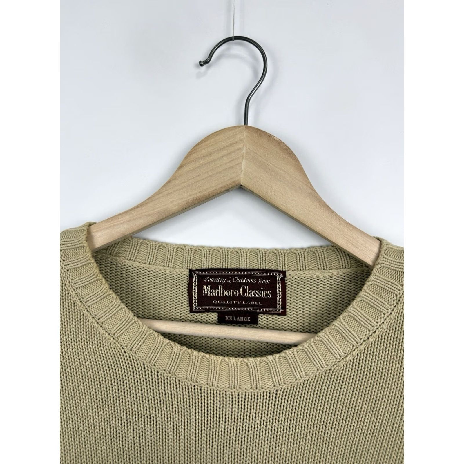 Marlboro VINTAGE Marlboro Classics Sweater Adult XXL Beige Knit 90s Mens Size US XXL / EU 58 / 5 - 5 Thumbnail