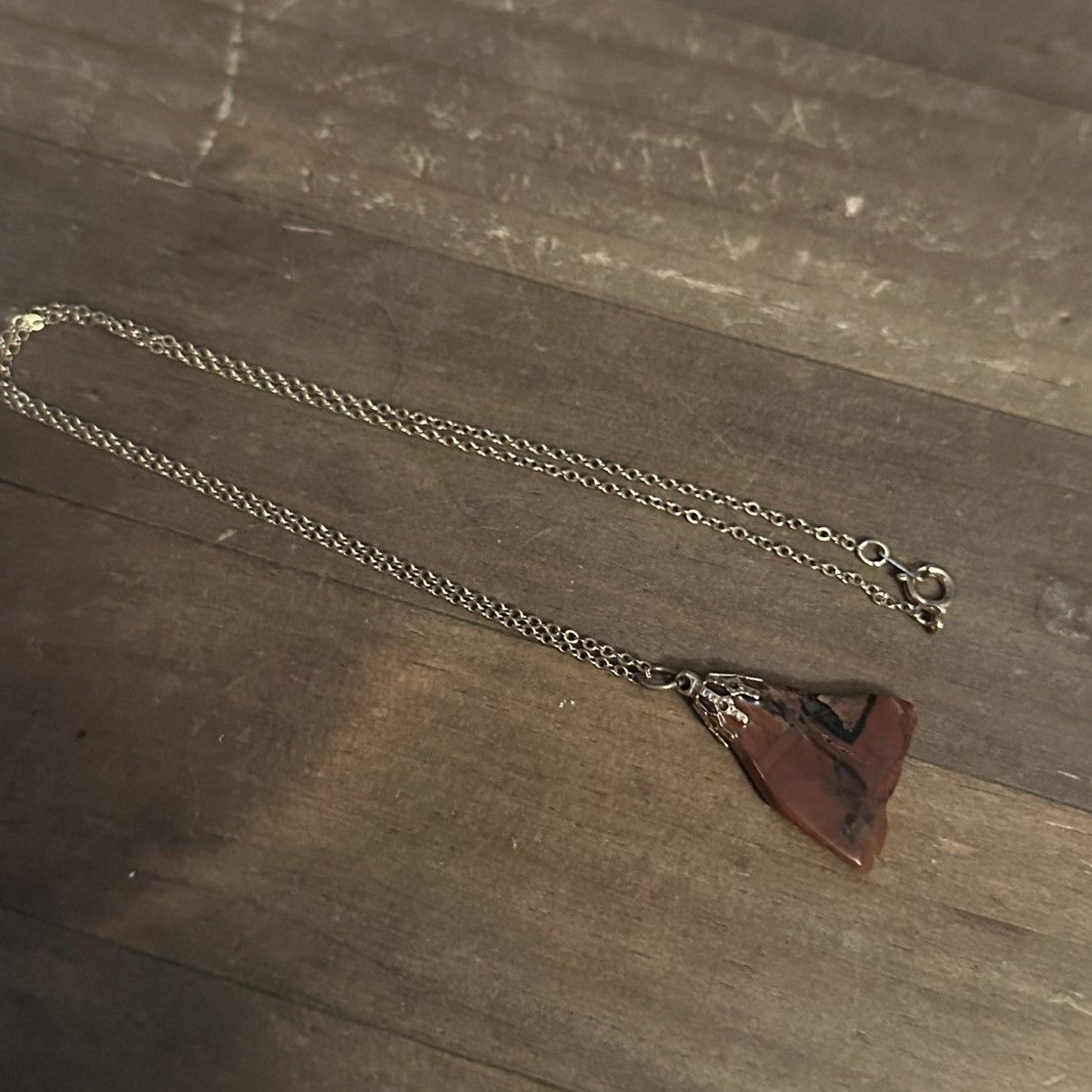 Vintage Vintage gold tone red Jasper pendant necklace Size ONE SIZE - 2 Thumbnail