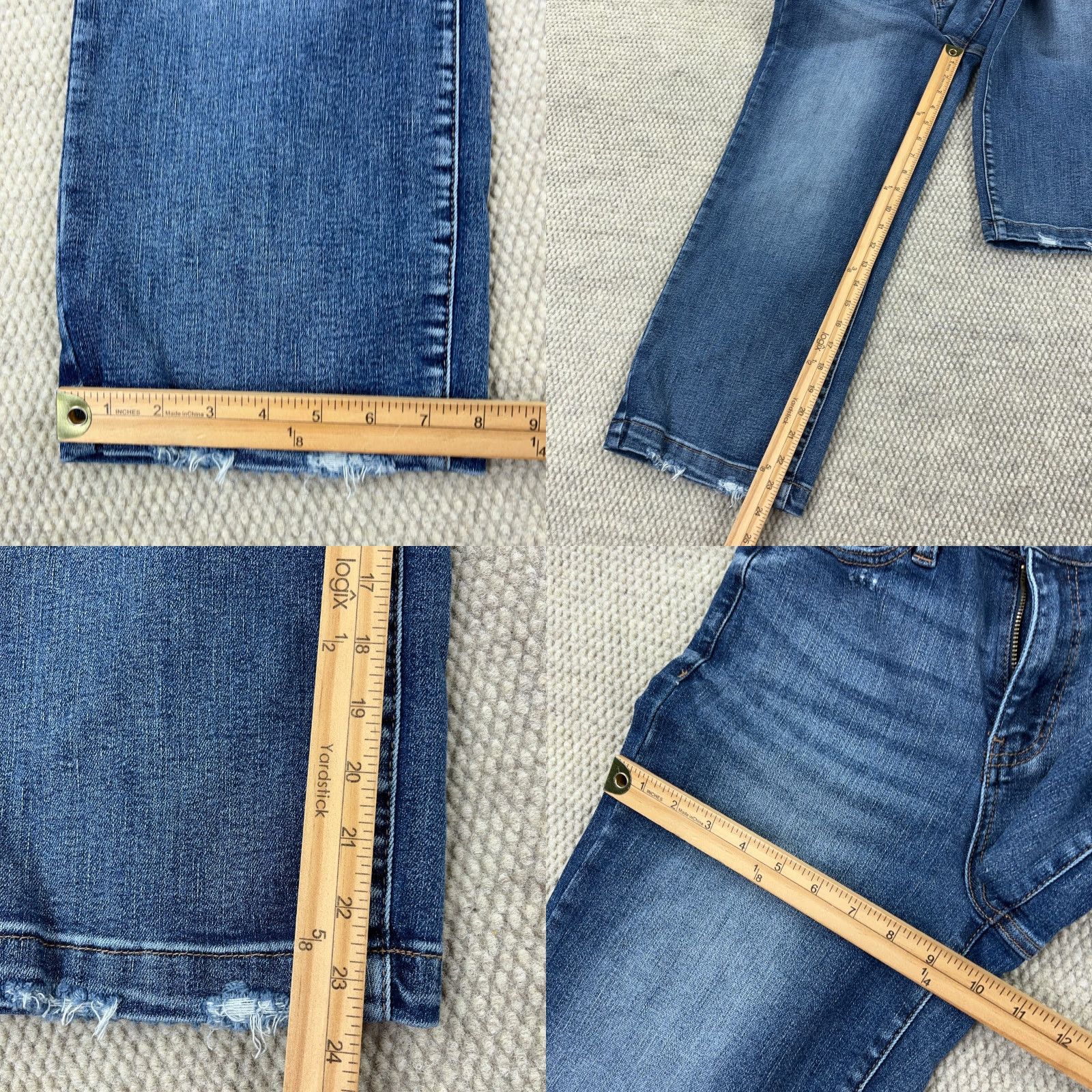 Vintage Judy Blue Jeans Women 25 Wide Leg Baggy High Waist Med Wash Faded Stretch Size 42" / US 20 - 8 Thumbnail