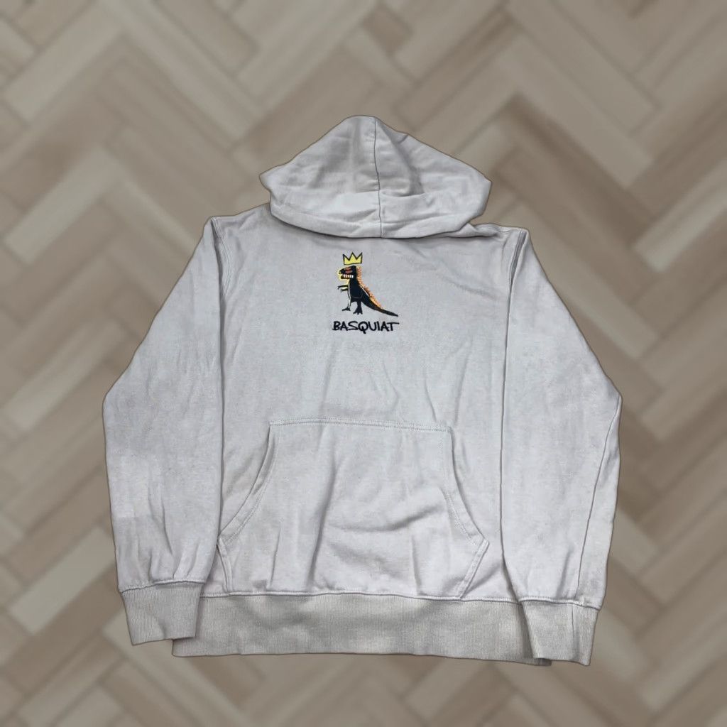 Vintage Jean-Michel Basquiat Hoodie Men Tan Small Graphic Rex Dinosaur T-Rex Pullover Hooded Pockets Art Shirt Sweatshirt Size US S / EU 44-46 / 1 - 1 Thumbnail