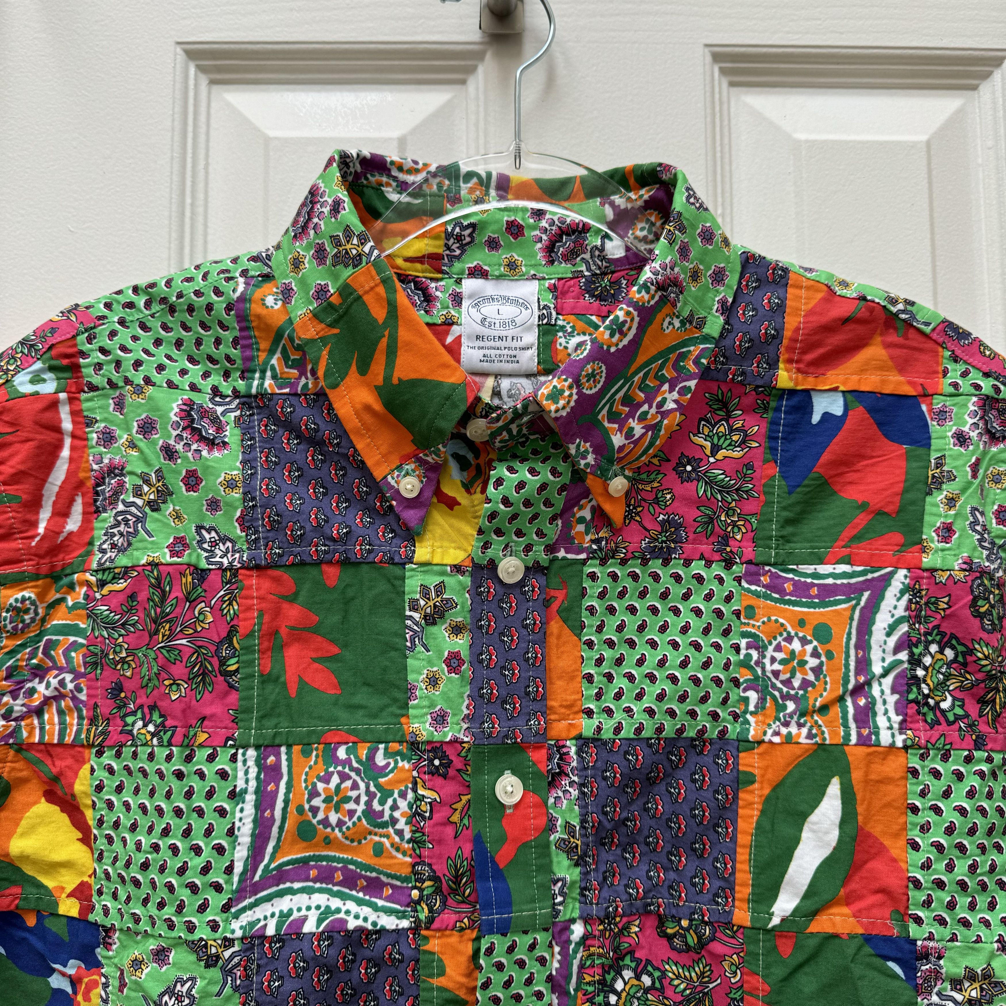 Brooks Brothers NWT Brooks Brothers Patchwork Floral Shirt Bright Tropical Size US L / EU 52-54 / 3 - 3 Thumbnail