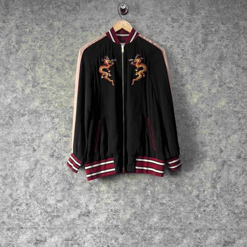 Valentino Valentino Golden dragon embroidered baseball jacket jacke Size US XXS / EU 40 - 1 Thumbnail