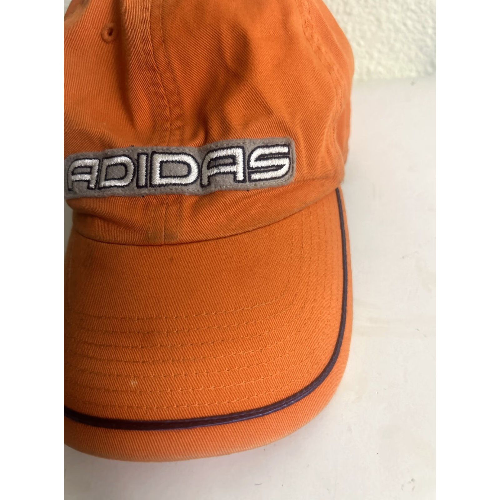 Adidas VINTAGE Adidas Orange Strap Back Baseball Hat Adjustable Men Adjustable Orange Baseball Cap Mens Size ONE SIZE - 2 Thumbnail