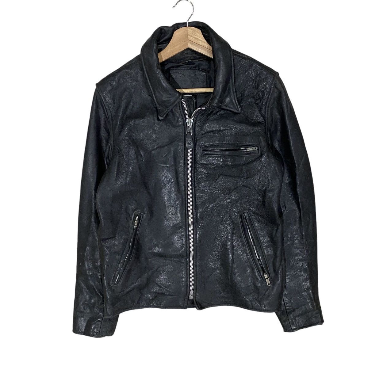 Branded Leather 🔥VINTAGE BRANDED GARMENTS CAFE RACER LEATHER JACKET Size US S / EU 44-46 / 1 - 1 Thumbnail