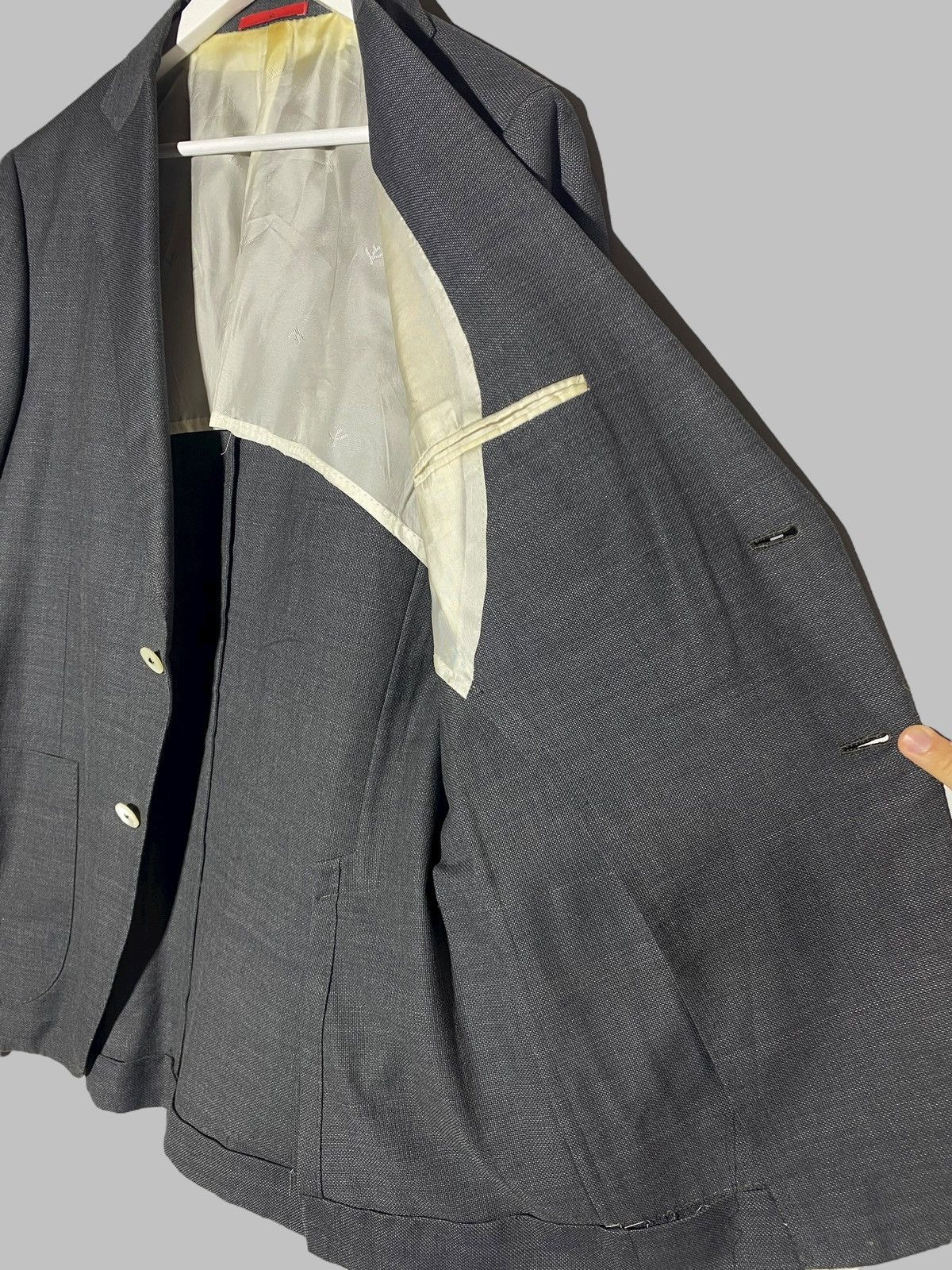 Isaia Isaia Napoli Wool Linen Silk Grey Suit Blazer Size US M / EU 48-50 / 2 - 15 Thumbnail