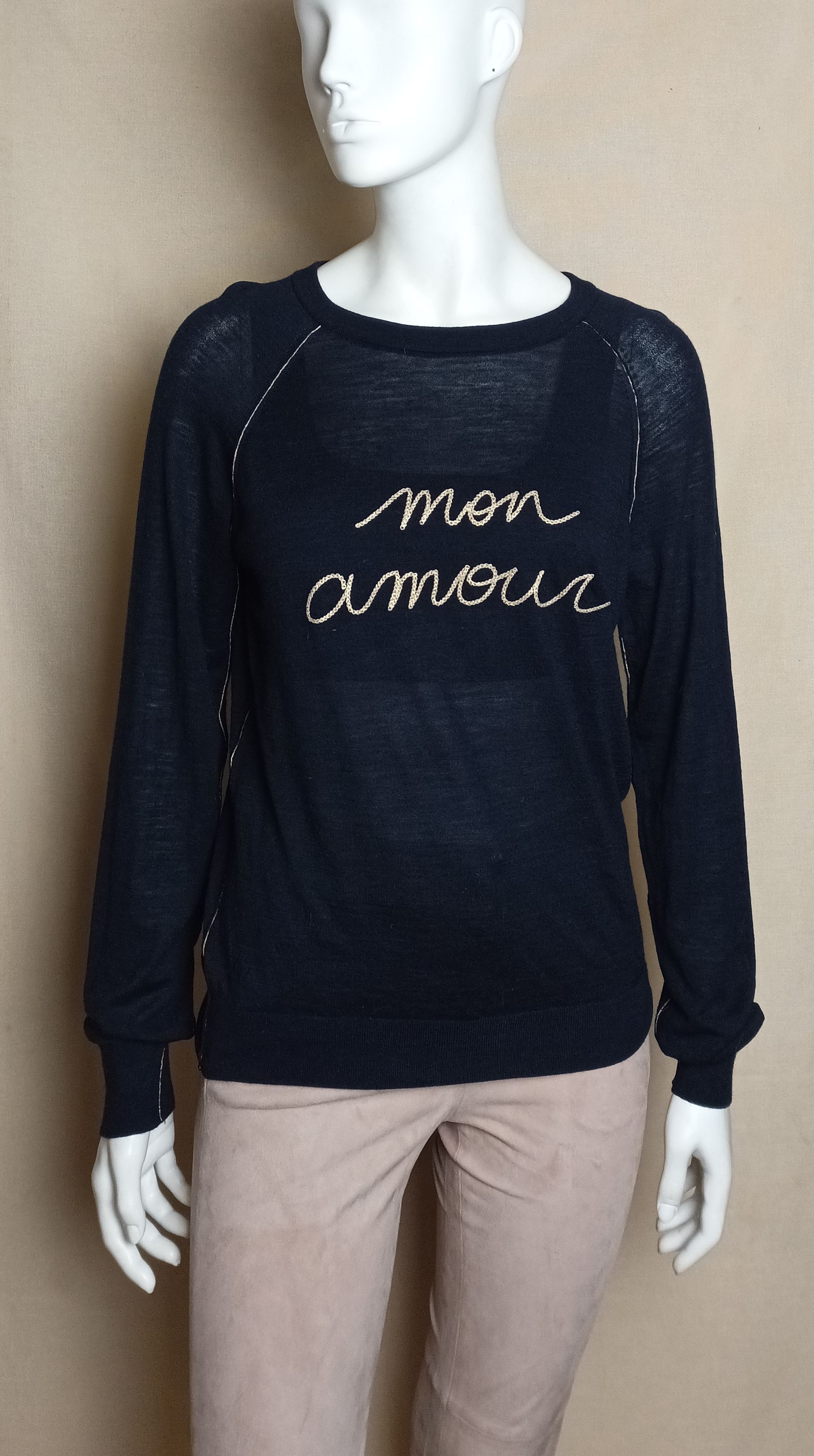 Zadig & Voltaire Zadig & Voltaire Mon Amour Logo Merino Wool Sweater Size S Size S / US 4 / IT 40 - 4 Thumbnail