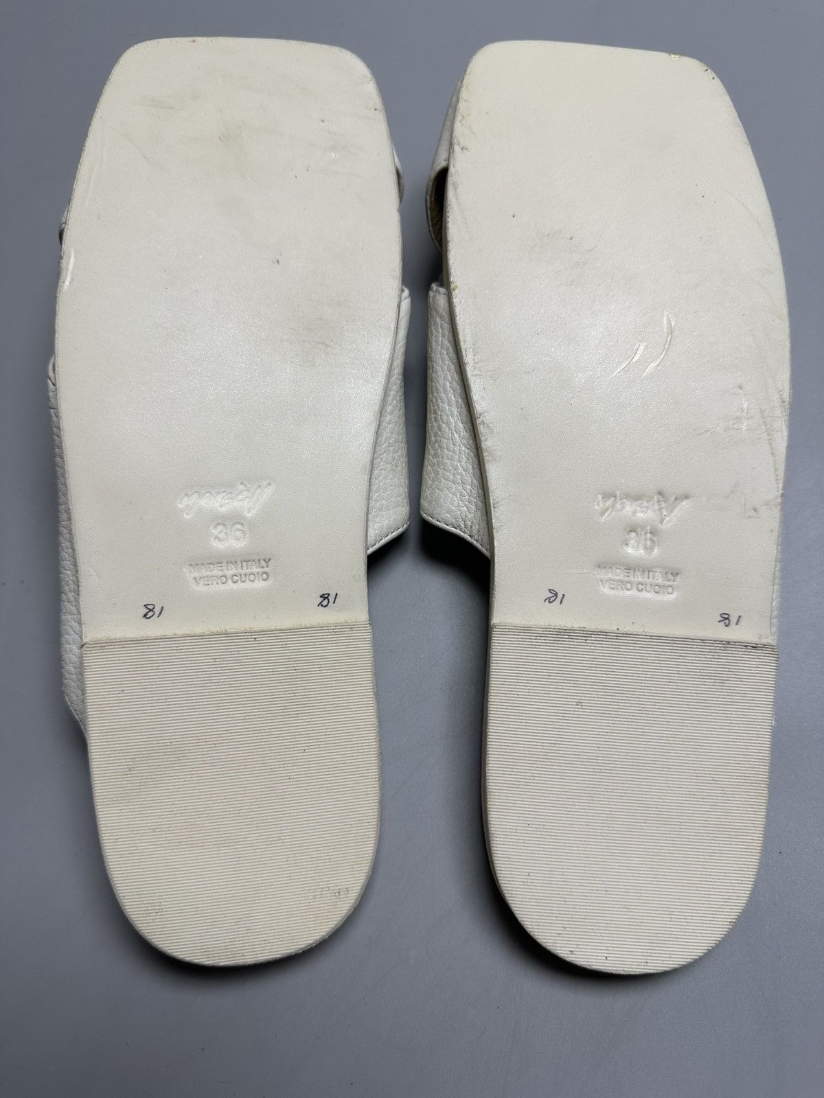 Marsell Marsell — Spatola Optical White Leather Sandals Size US 6 / IT 36 - 9 Thumbnail