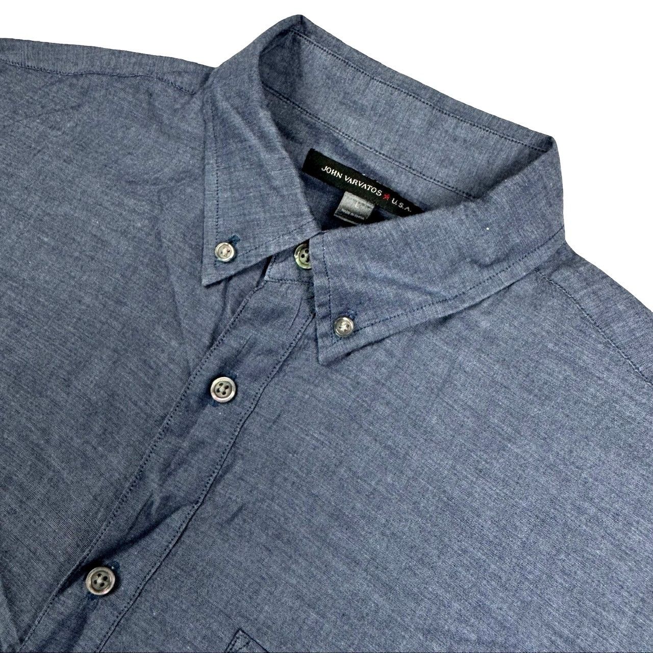 John Varvatos John Varvatos Men's 100% Cotton L/S Button Shirt Blue • Larg Size US L / EU 52-54 / 3 - 1 Thumbnail