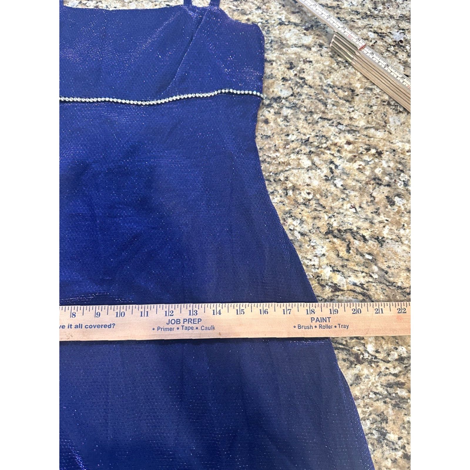 Vintage VINTAGE Jump apparel co Purple Metallic Shimmer Maxi Gown Spaghetti Strap 9/10 Womens Size M / US 6-8 / IT 42-44 - 7 Thumbnail